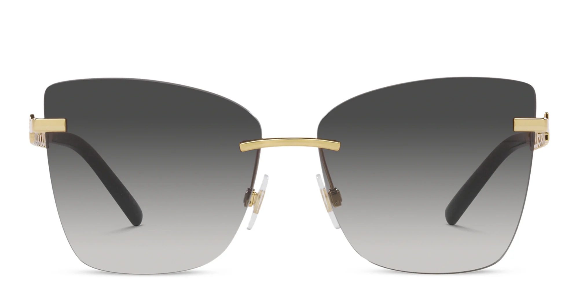 Shop Dolce & Gabbana Rimless Butterfly Sunglasses in Gold online.