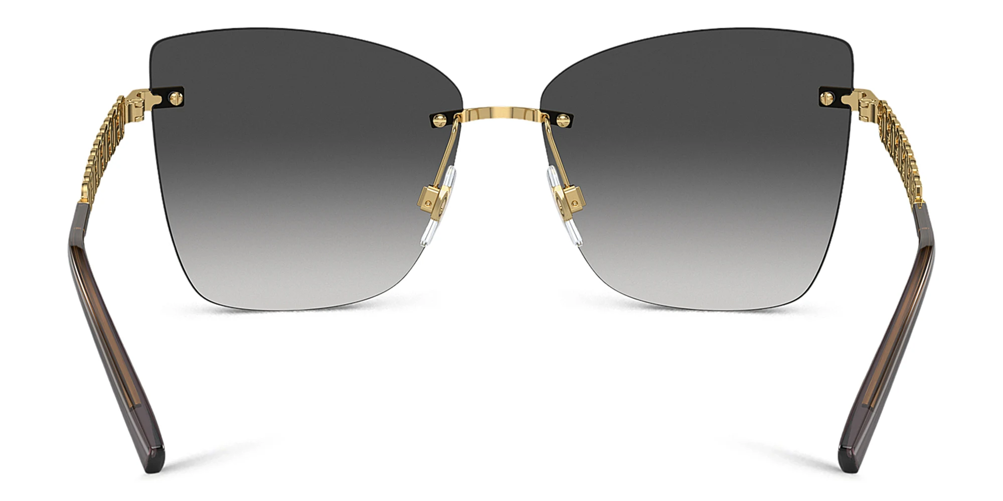 Shop Dolce & Gabbana Rimless Butterfly Sunglasses in Gold online.