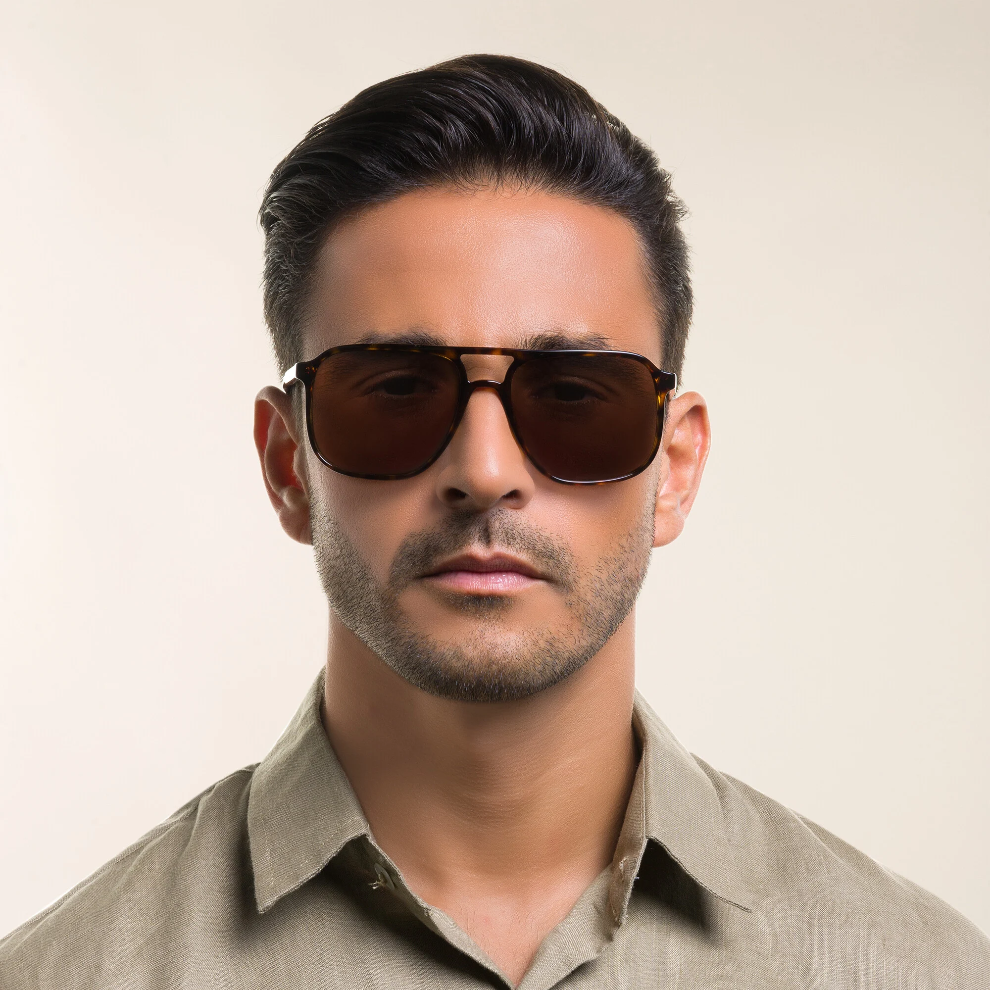 Shop Dolce & Gabbana Pilot Sunglasses in Havana online.