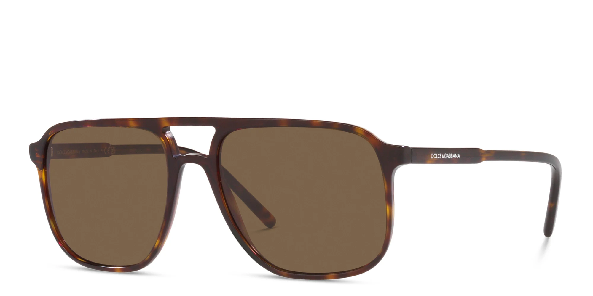 Shop Dolce & Gabbana Pilot Sunglasses in Havana online.