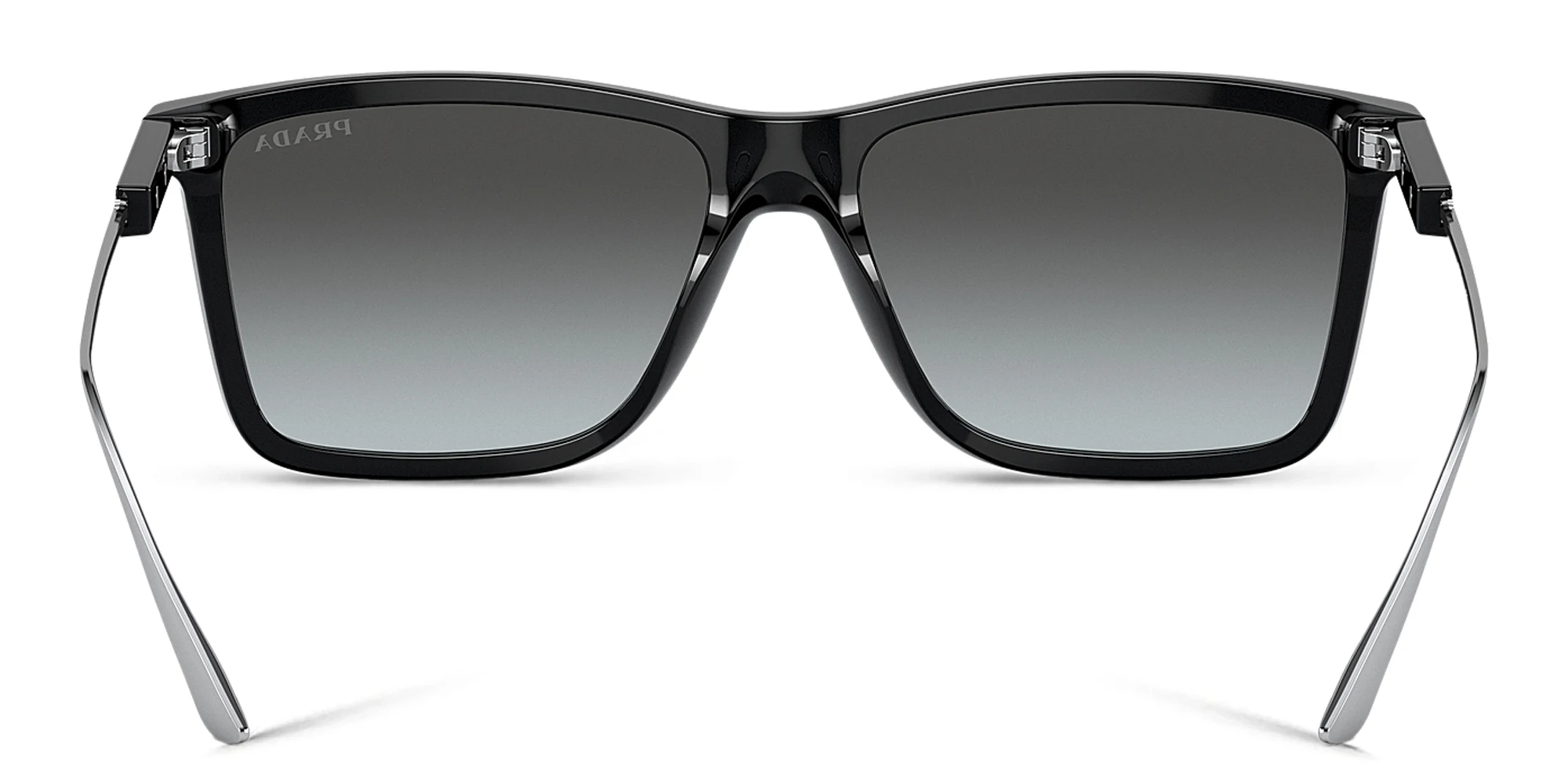 Shop PRADA Rectangle Sunglasses in Black online.