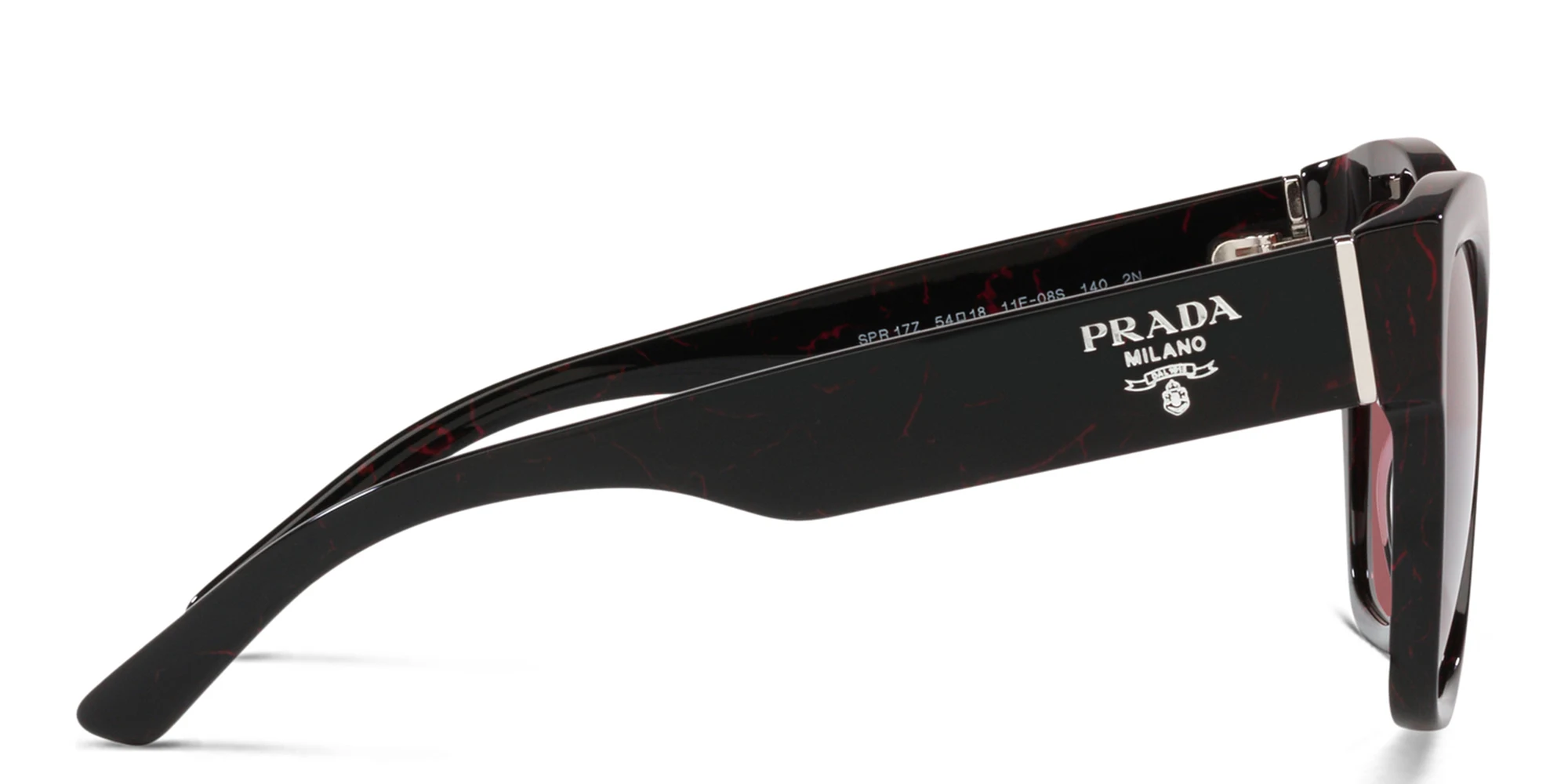 Shop PRADA Logo Square Sunglasses in Black online.