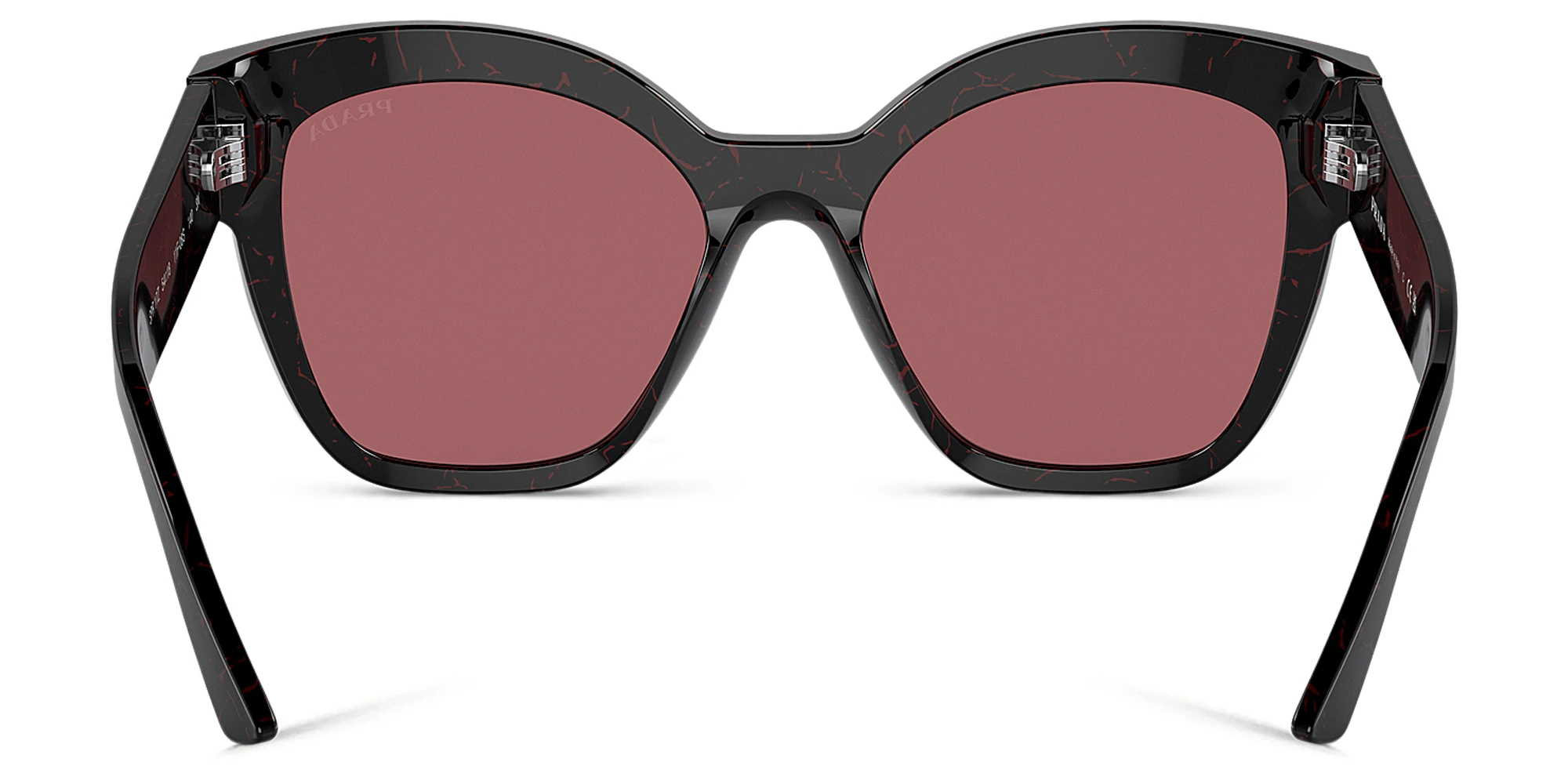 Shop PRADA Logo Square Sunglasses in Black online.