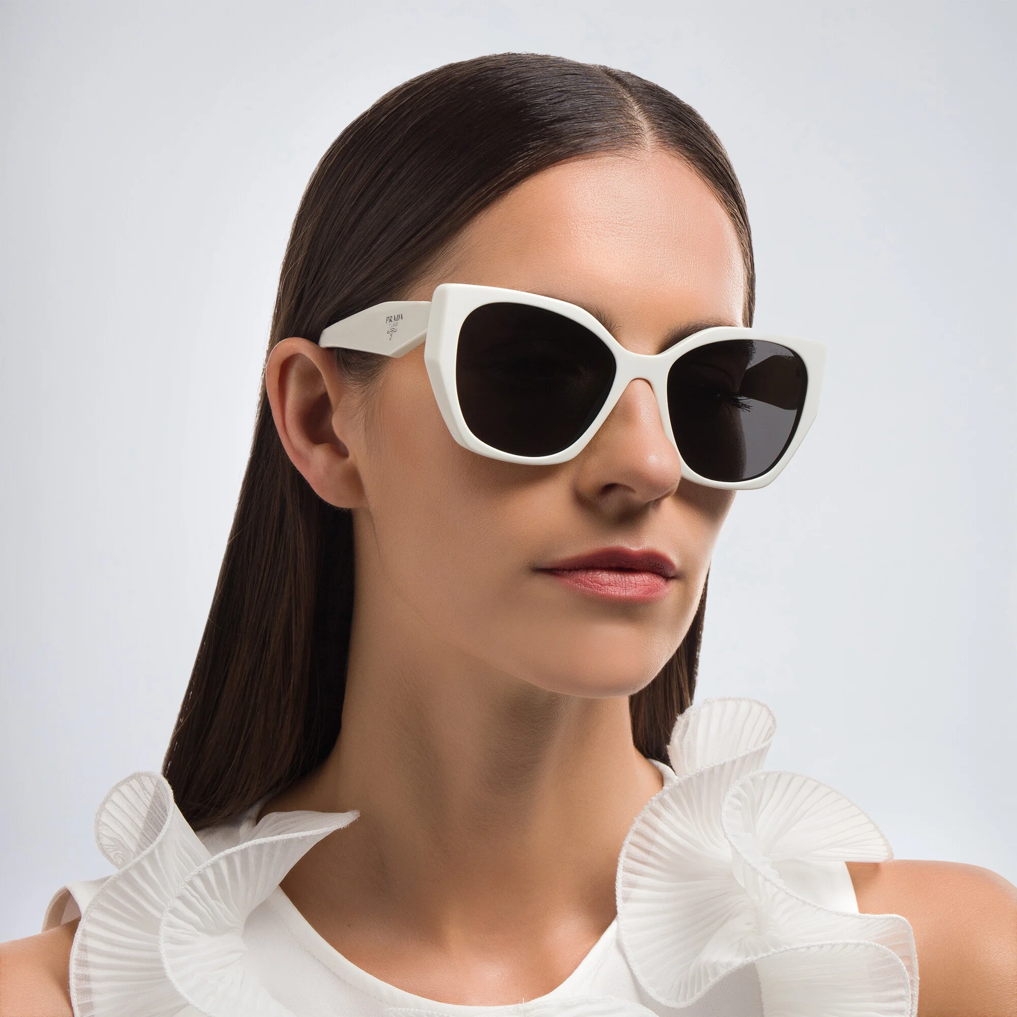 Shop PRADA Pillow Sunglasses in White online.