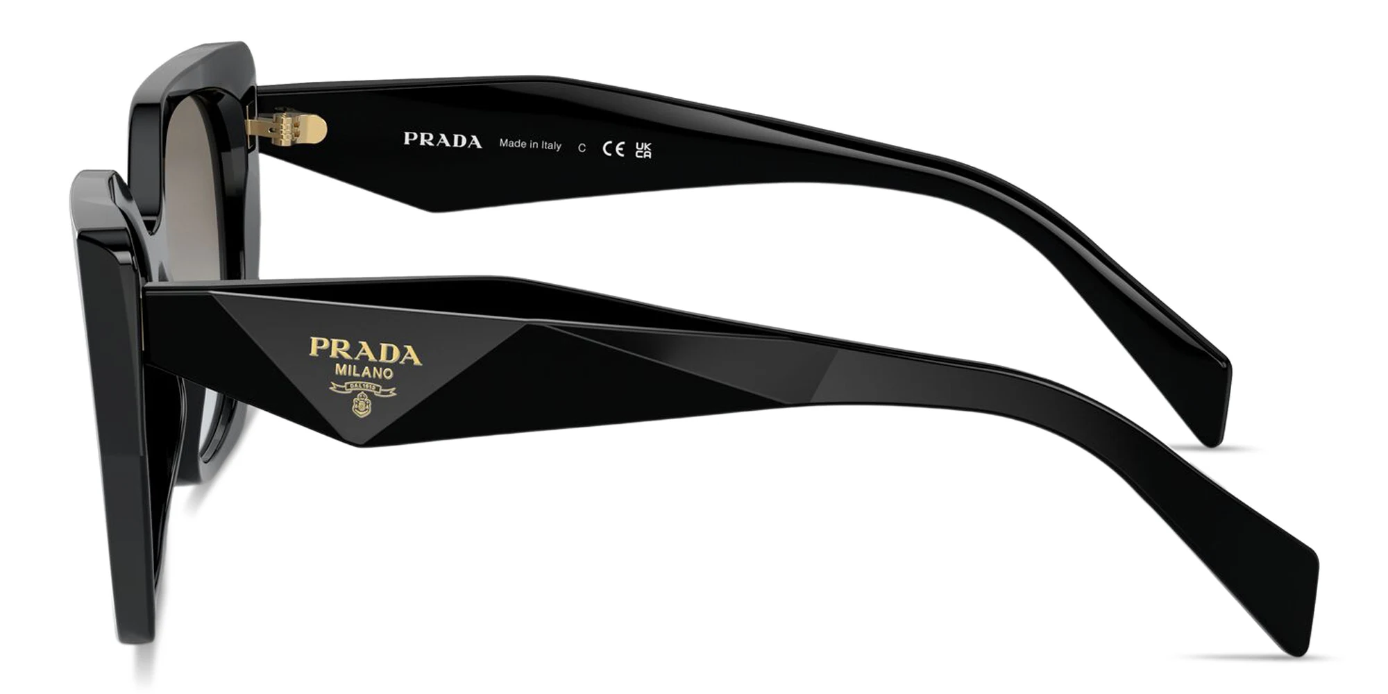 Shop PRADA Logo Signature Pillow Sunglasses in Black online.
