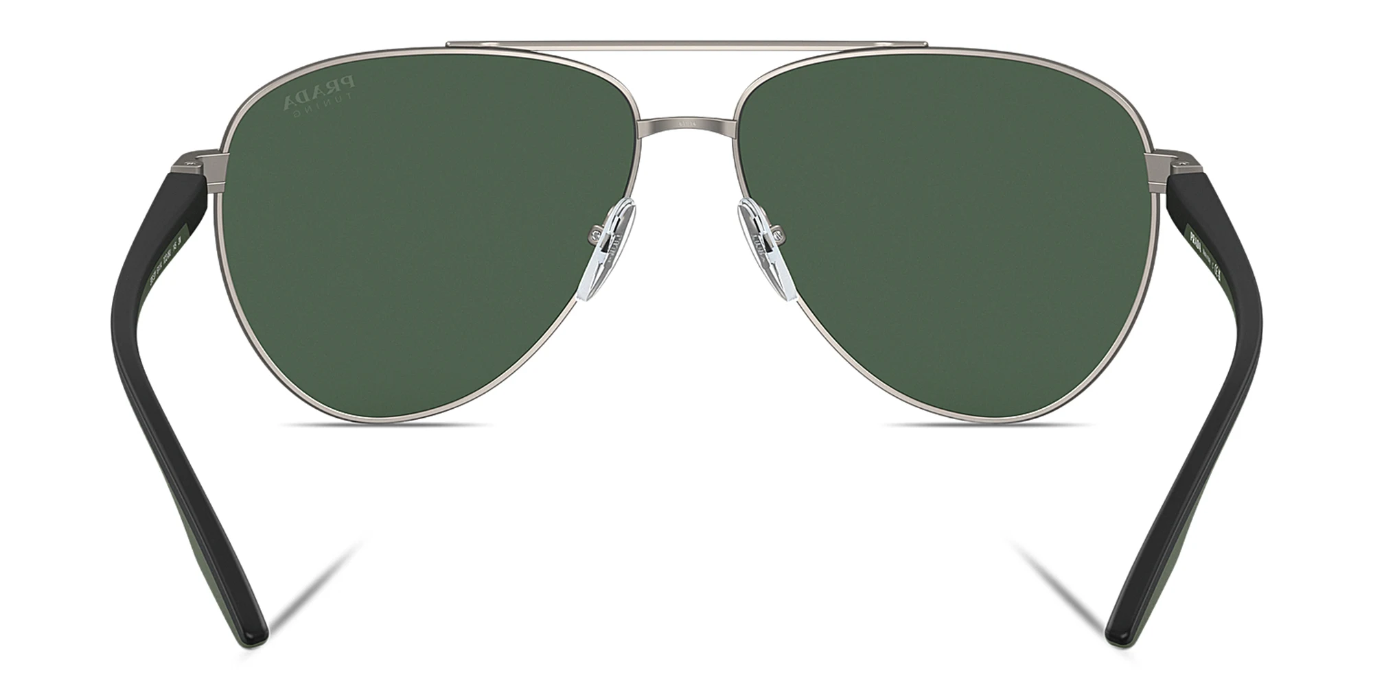Shop Prada Linea Rossa Aviator Sunglasses in Silver online.
