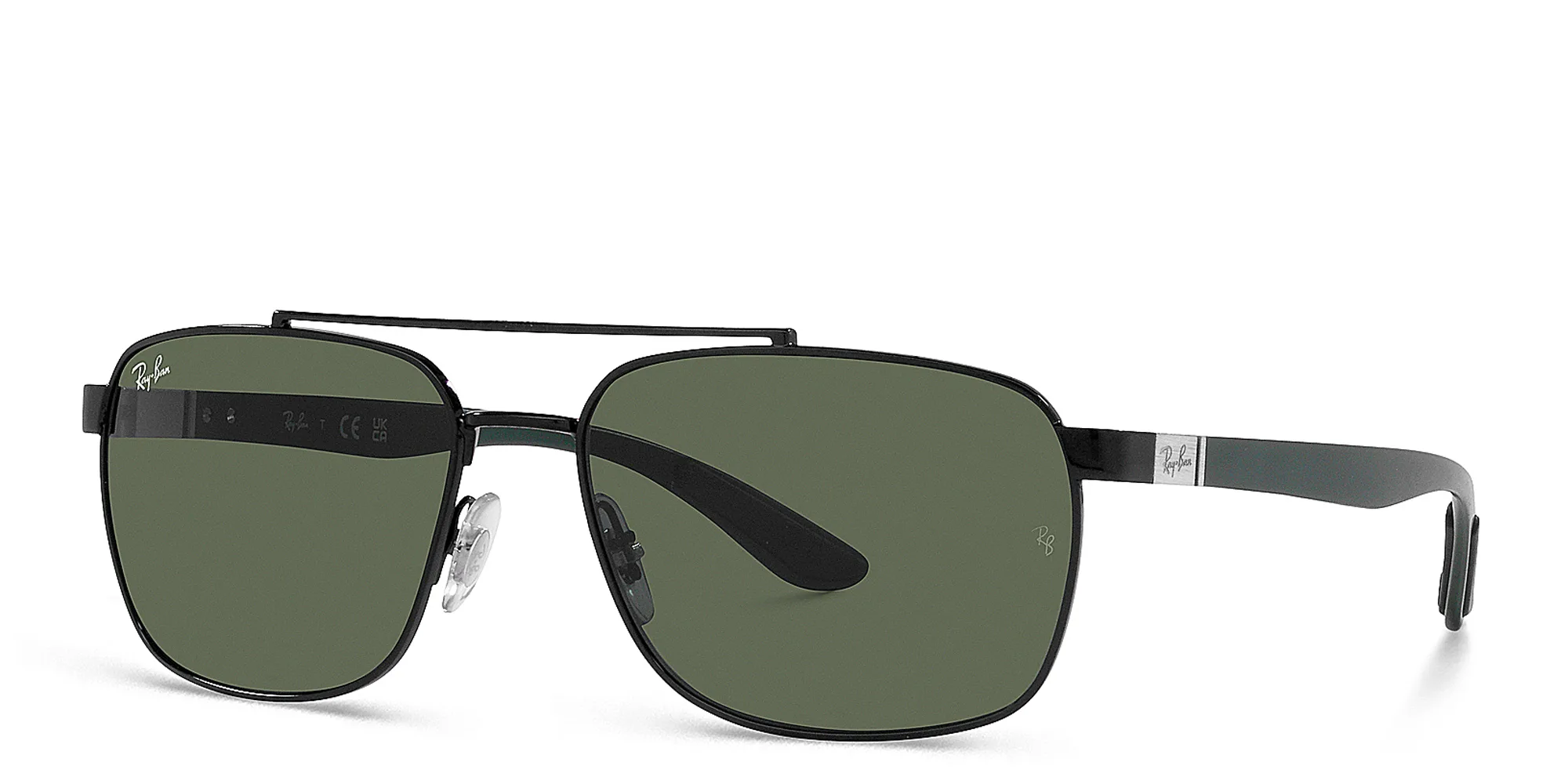 Shop Ray-Ban Rectangle Sunglasses in Black online.
