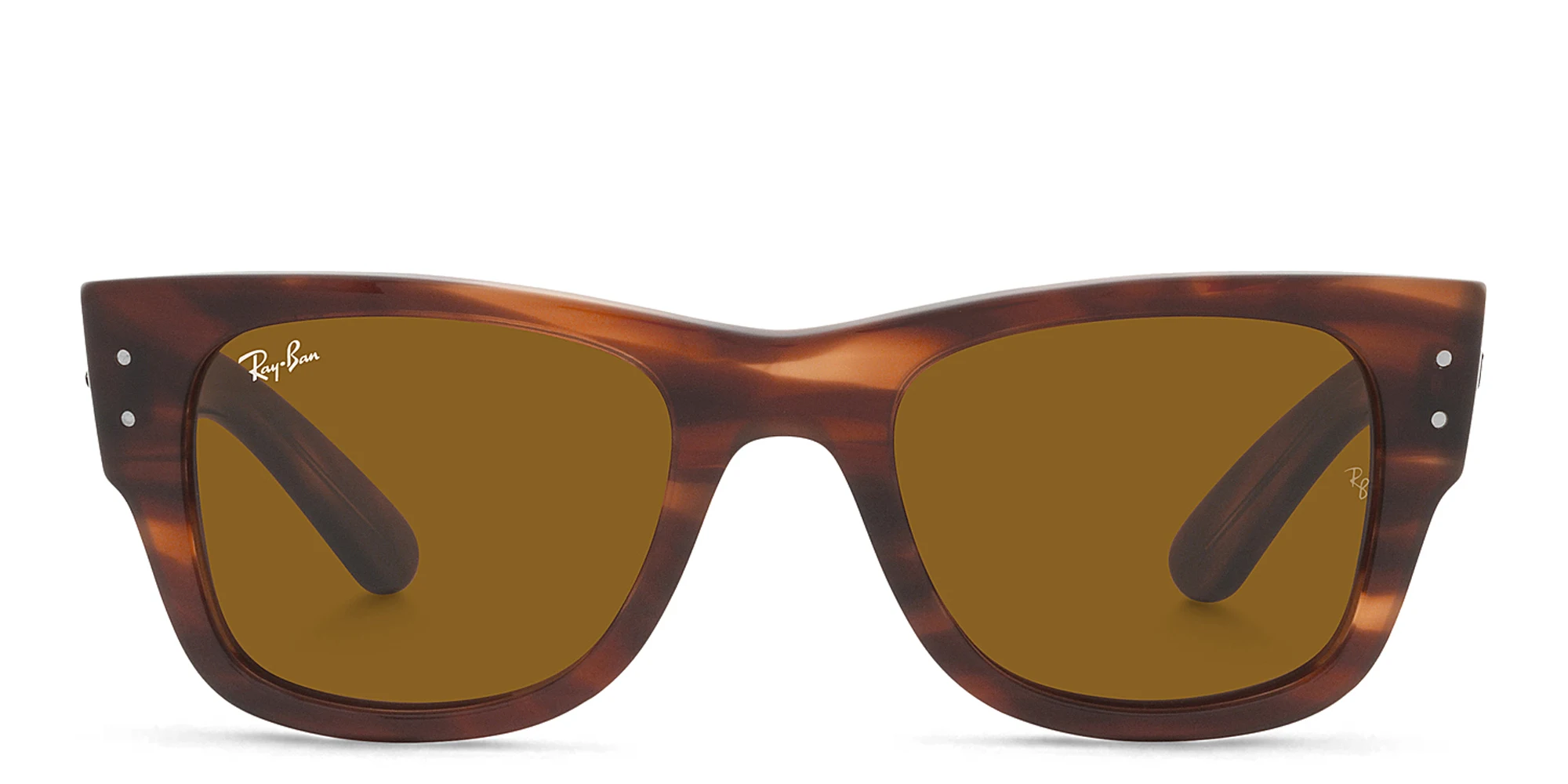Shop Ray-Ban Mega Wayfarer Unisex Square Sunglasses in Striped Havana online.