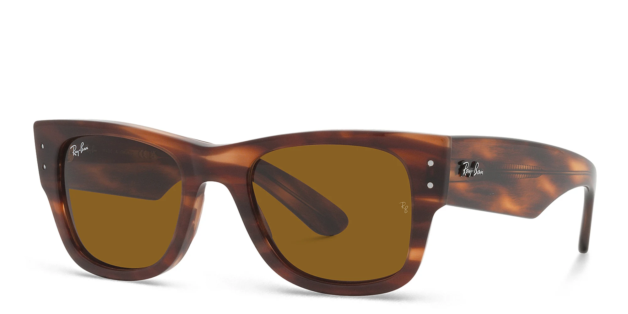 Shop Ray-Ban Mega Wayfarer Unisex Square Sunglasses in Striped Havana online.
