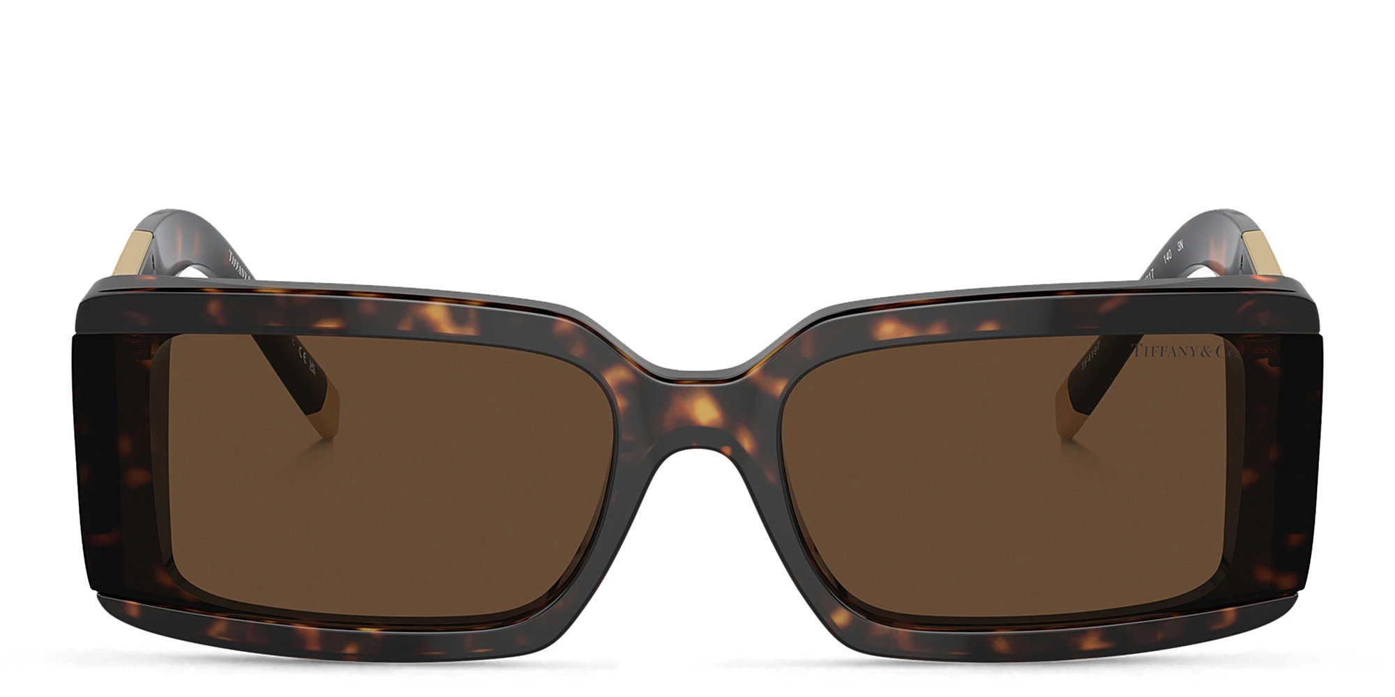 Shop TIFFANY T Motif Unisex Rectangle Sunglasses in Havana online.