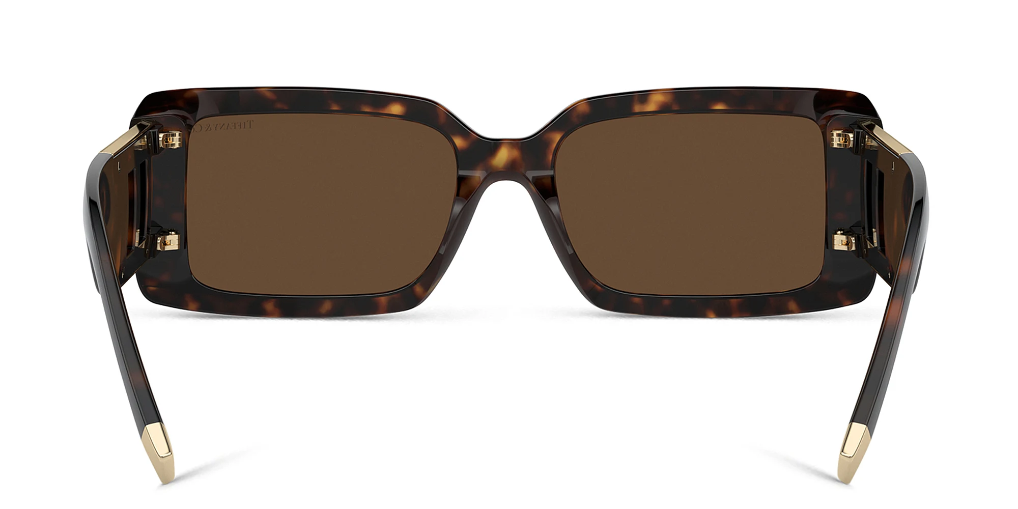 Shop TIFFANY T Motif Unisex Rectangle Sunglasses in Havana online.