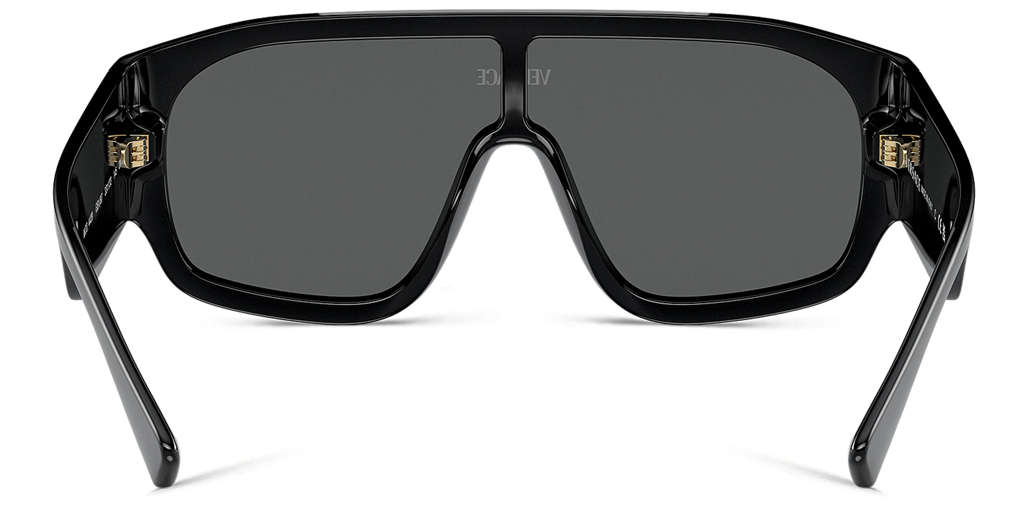 Shop VERSACE Logo Aviator Sunglasses in Black online.