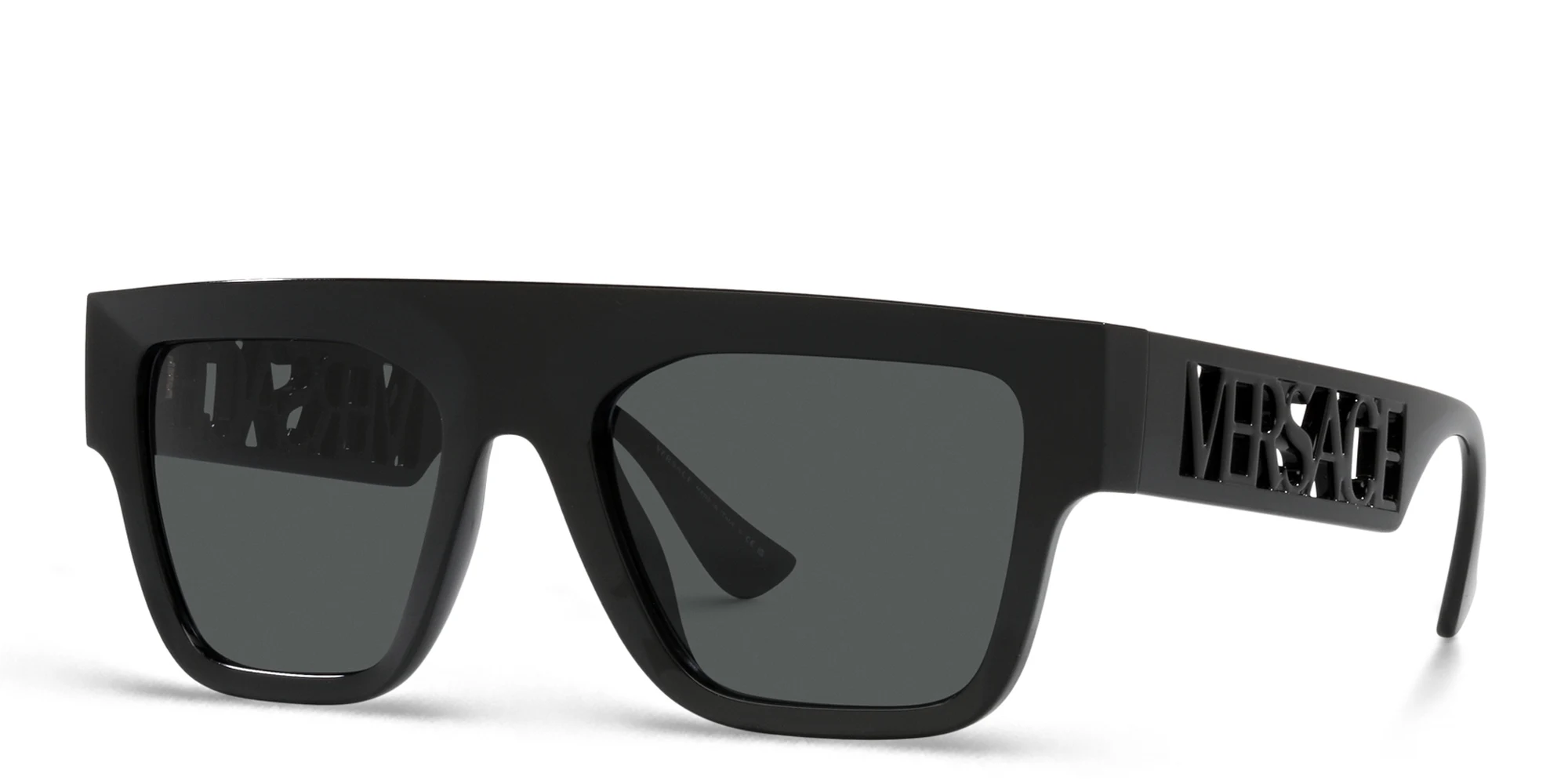 Shop VERSACE 90s Vintage Logo Sunglasses in Black online.