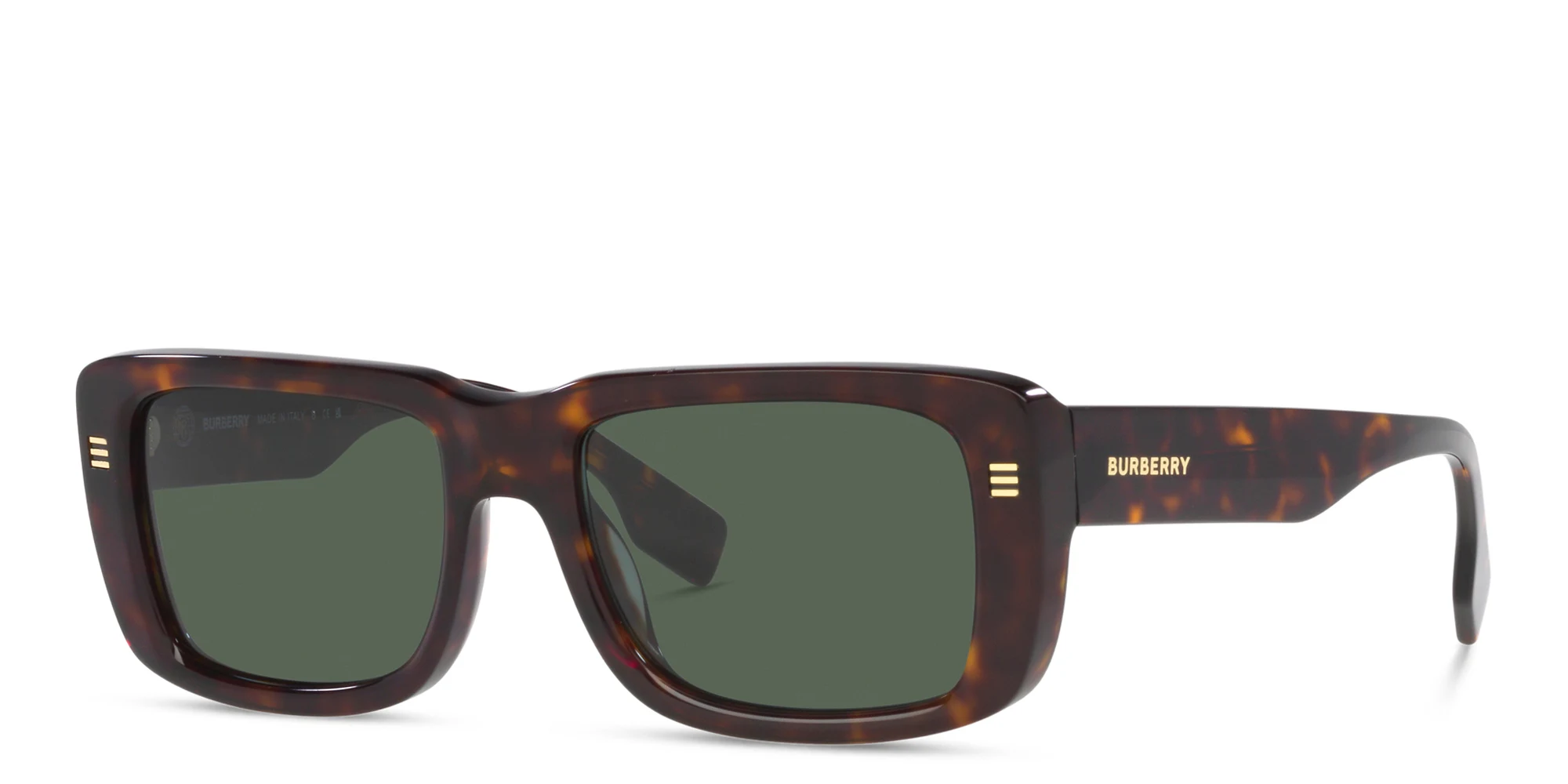 Shop BURBERRY Rectangle Sunglasses in Dark Havana online.