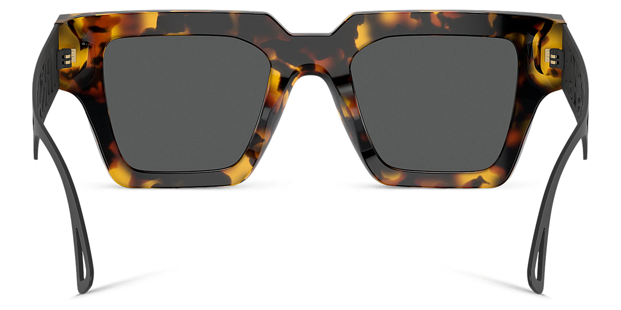 Shop VERSACE 90s Vintage Logo Square Sunglasses in Havana online.