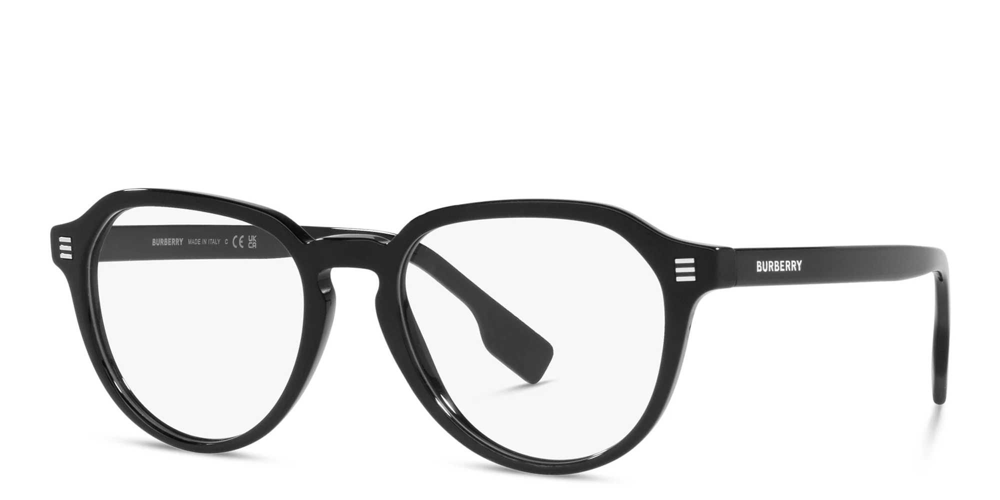 Shop BURBERRY Panthos Eyeglasses in Black online.