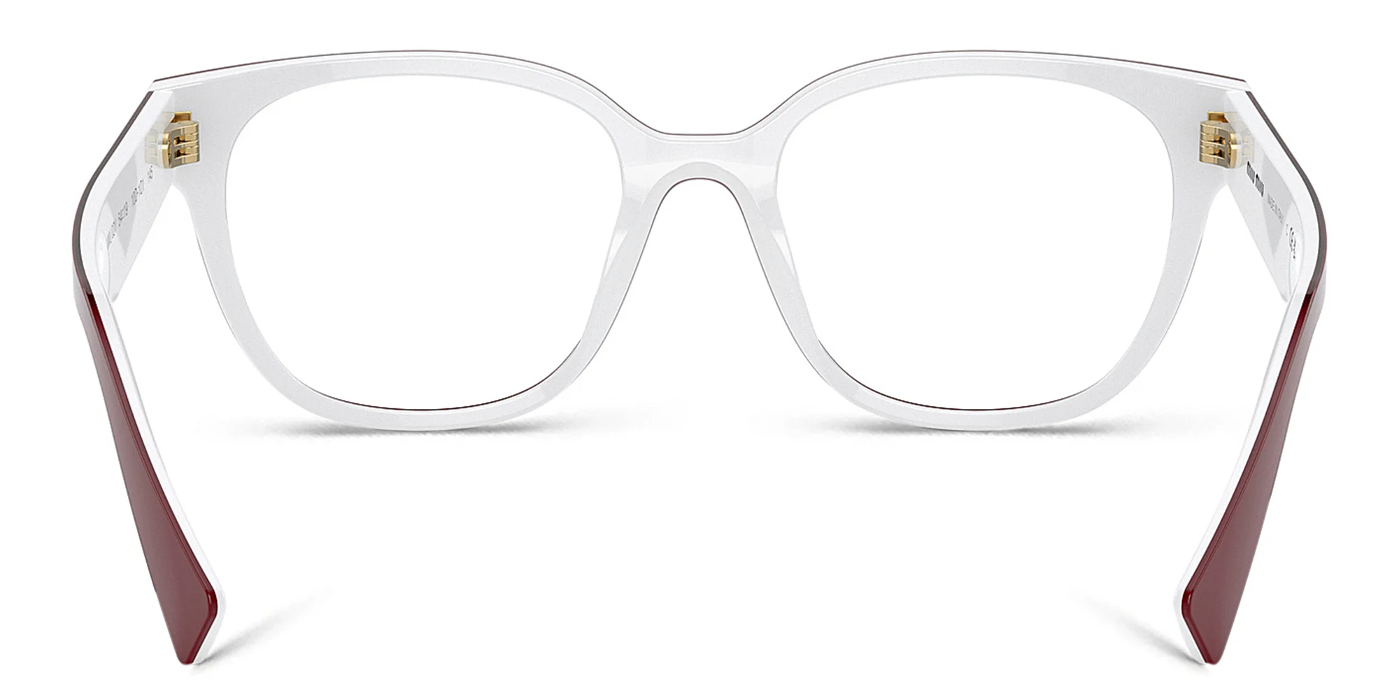Shop MIU MIU Square Eyeglasses in Red online.