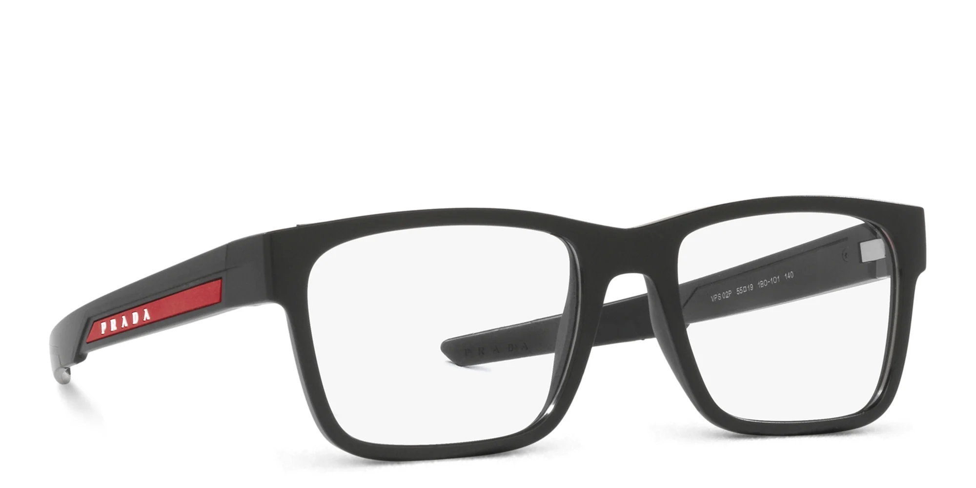 Shop Prada Linea Rossa Pillow Eyeglasses in Black online.