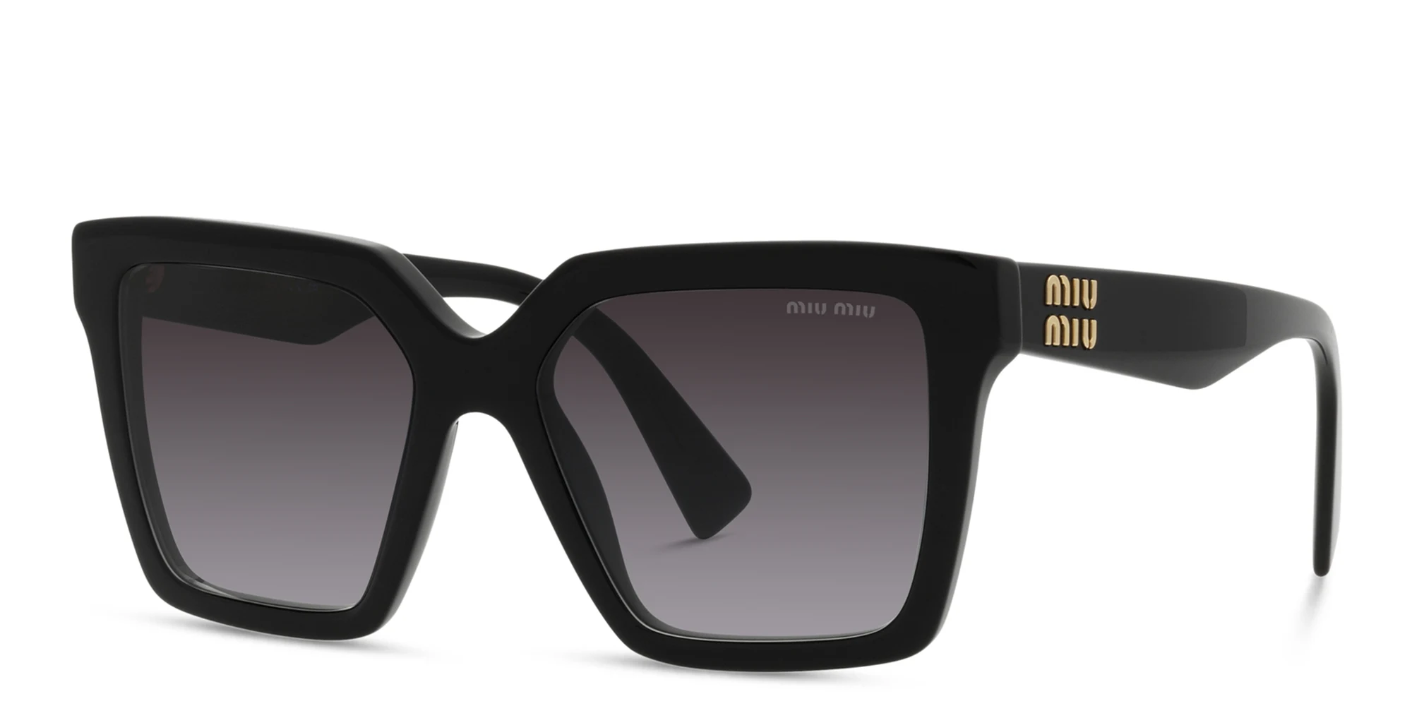 Shop MIU MIU Oversized Square Sunglasses in Black online.