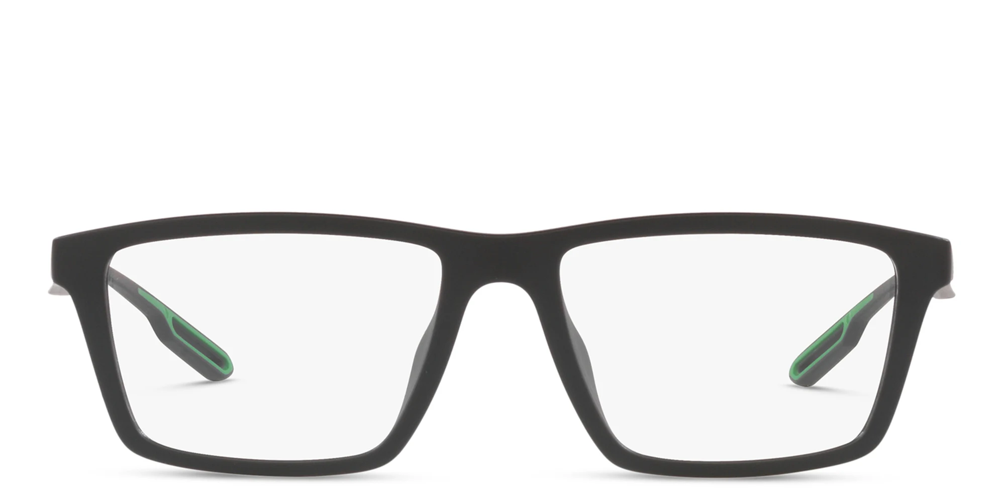 Shop Emporio Armani Wide Rectangle Eyeglasses in Matte Black online.