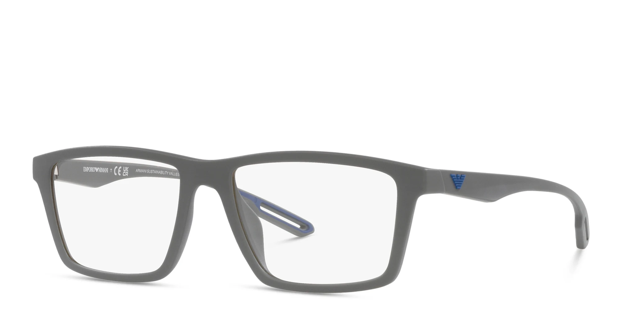 تسوق نظارات طبية بإطار مستطيل واسع امبوريو أرماني بلون رمادي مطفي أونلاين.