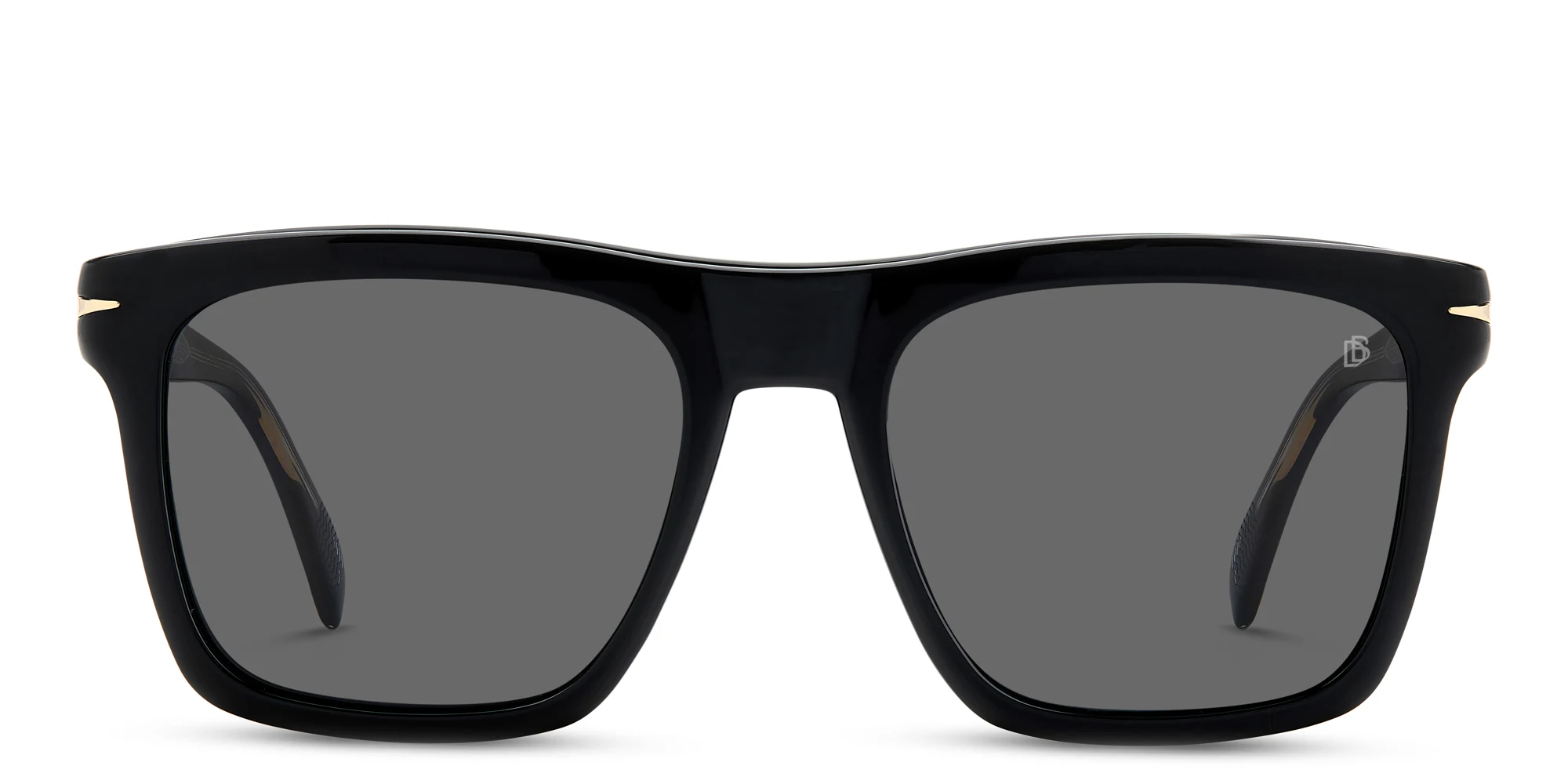 Shop DAVID BECKHAM Square Eyeglasses in Black online.