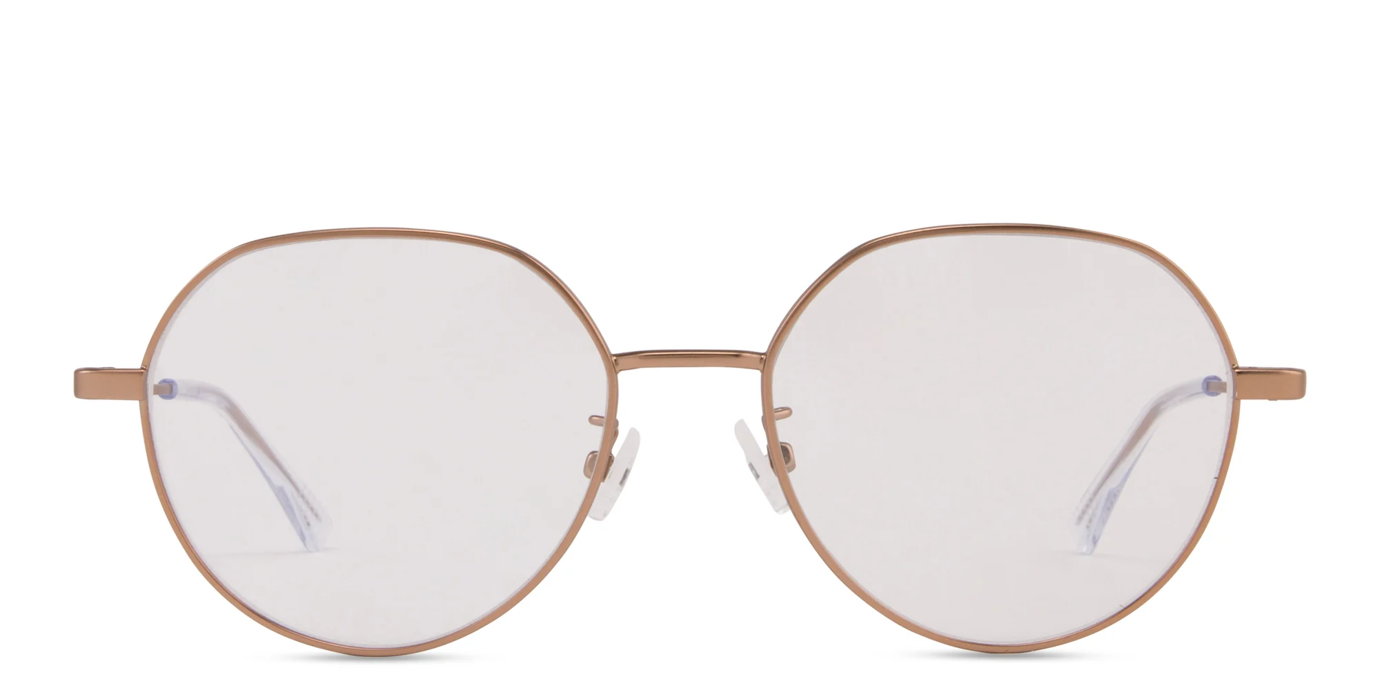 Shop BOTTEGA VENETA Unisex Round Eyeglasses in Gold online.