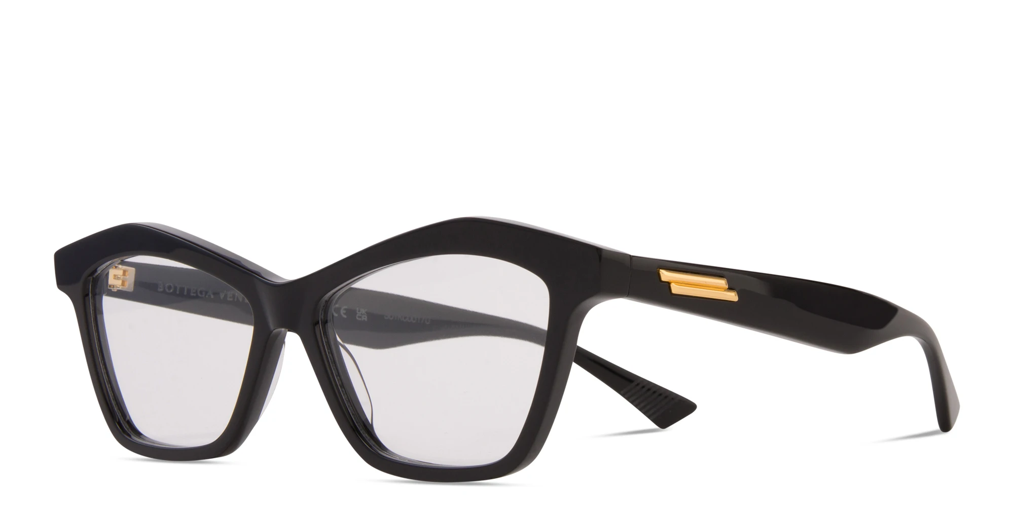 Shop BOTTEGA VENETA Cat-Eye Eyeglasses in Black online.