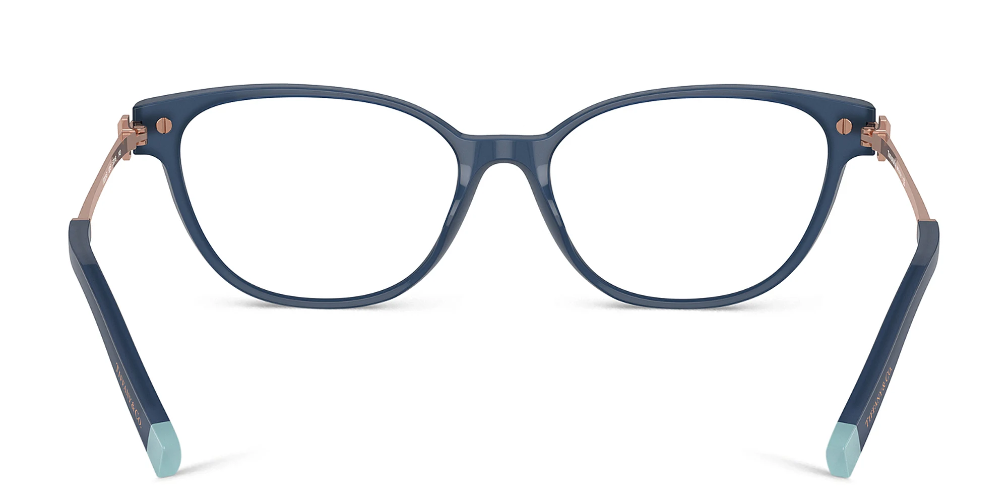 Shop TIFFANY T Motif Cat-Eye Eyeglasses in Opal Blue online.