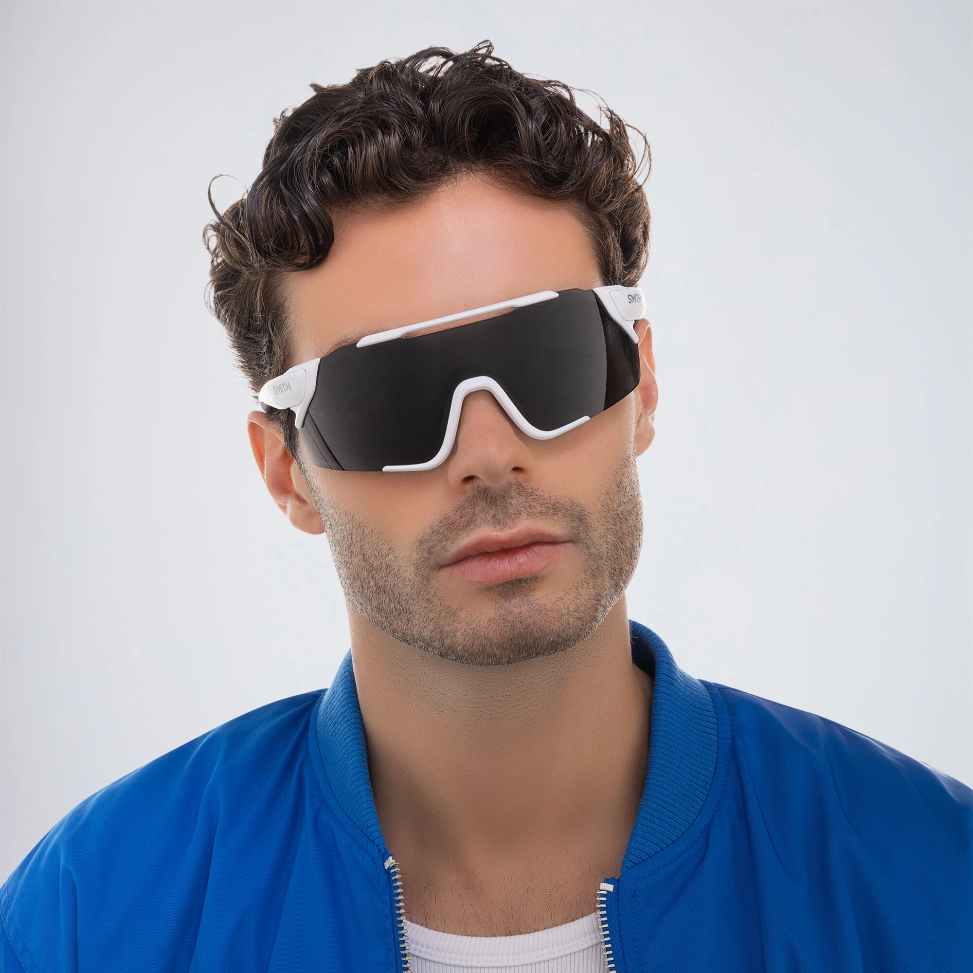 Shop SMITH Unisex Wide Irregular Sunglasses in Black online.