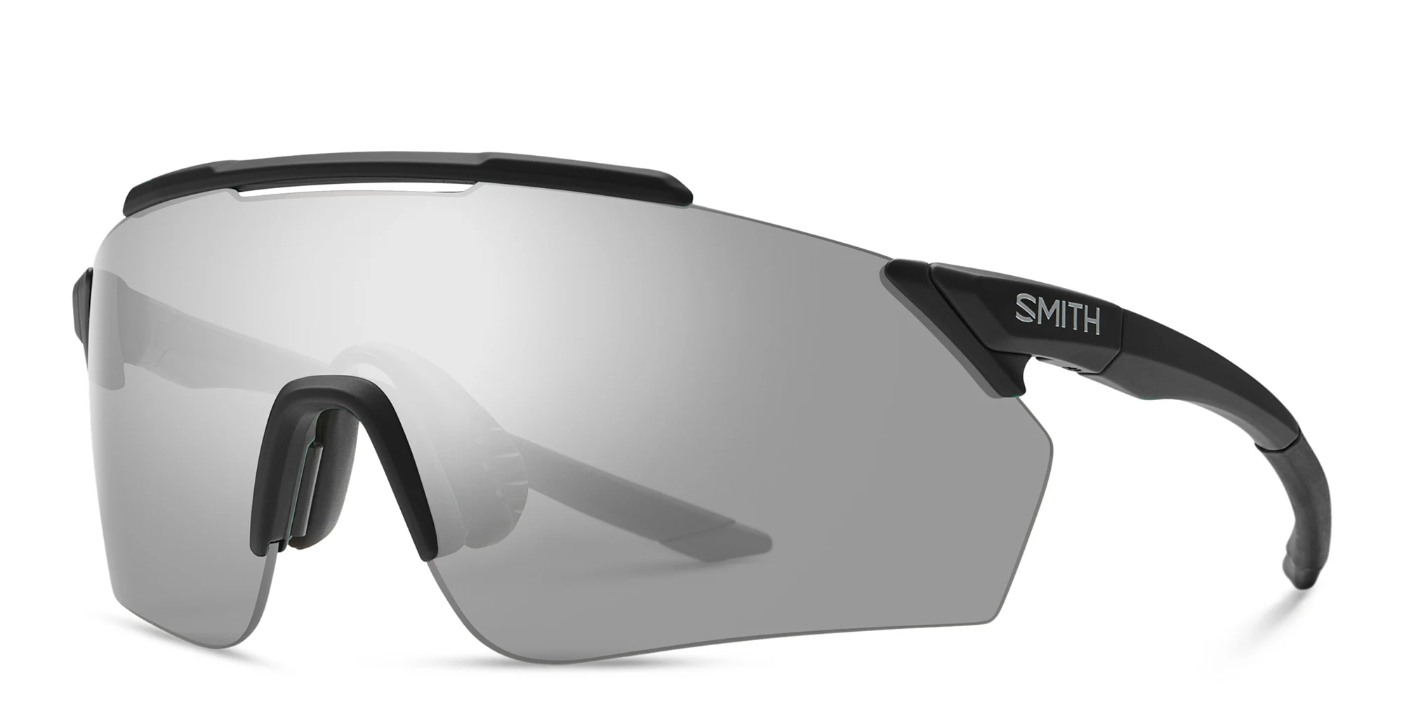 Shop SMITH Unisex Rimless Wide Irregular Sunglasses in Black online.