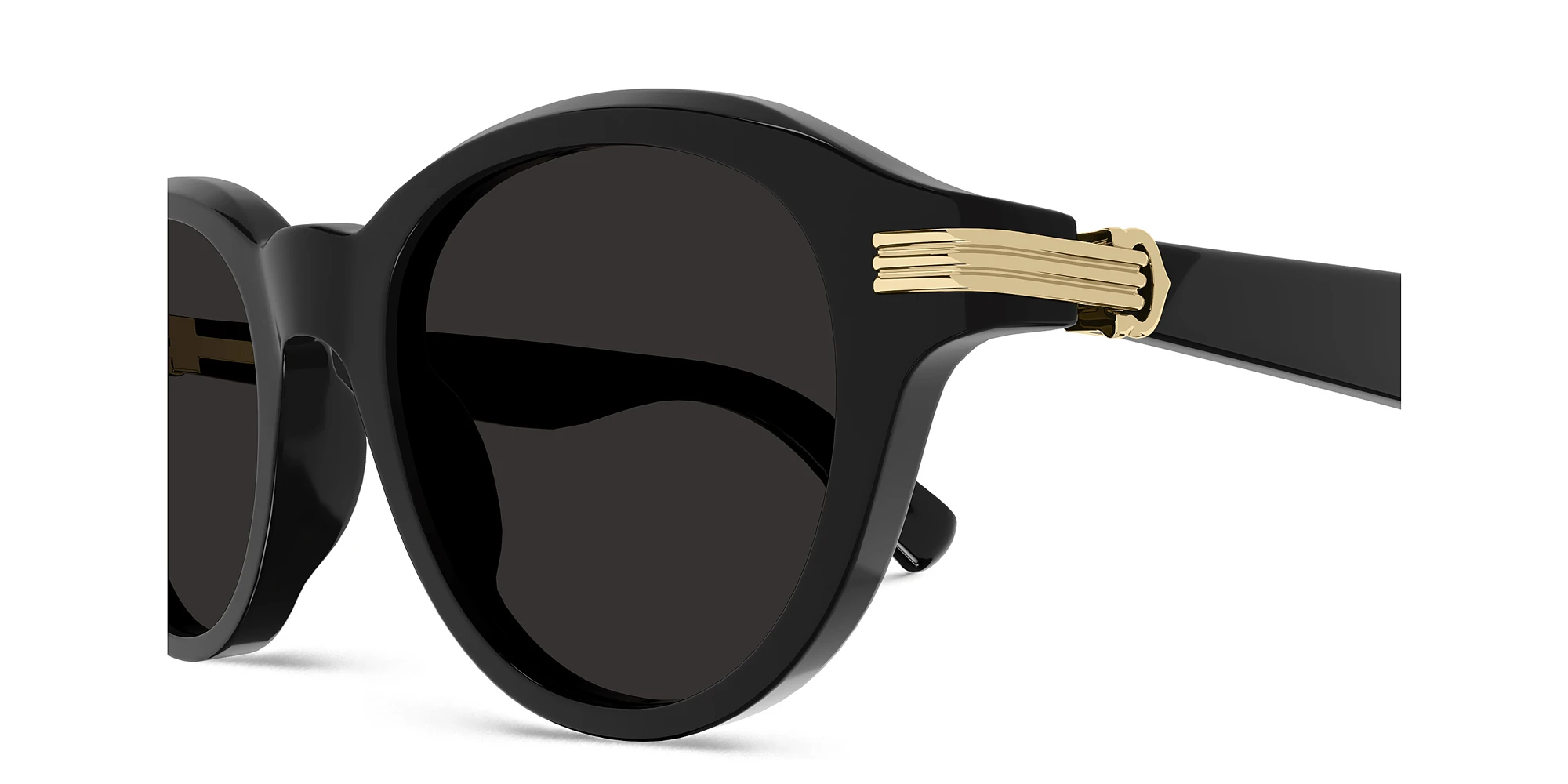 Shop Cartier Première de Cartier Round Sunglasses in Black online.