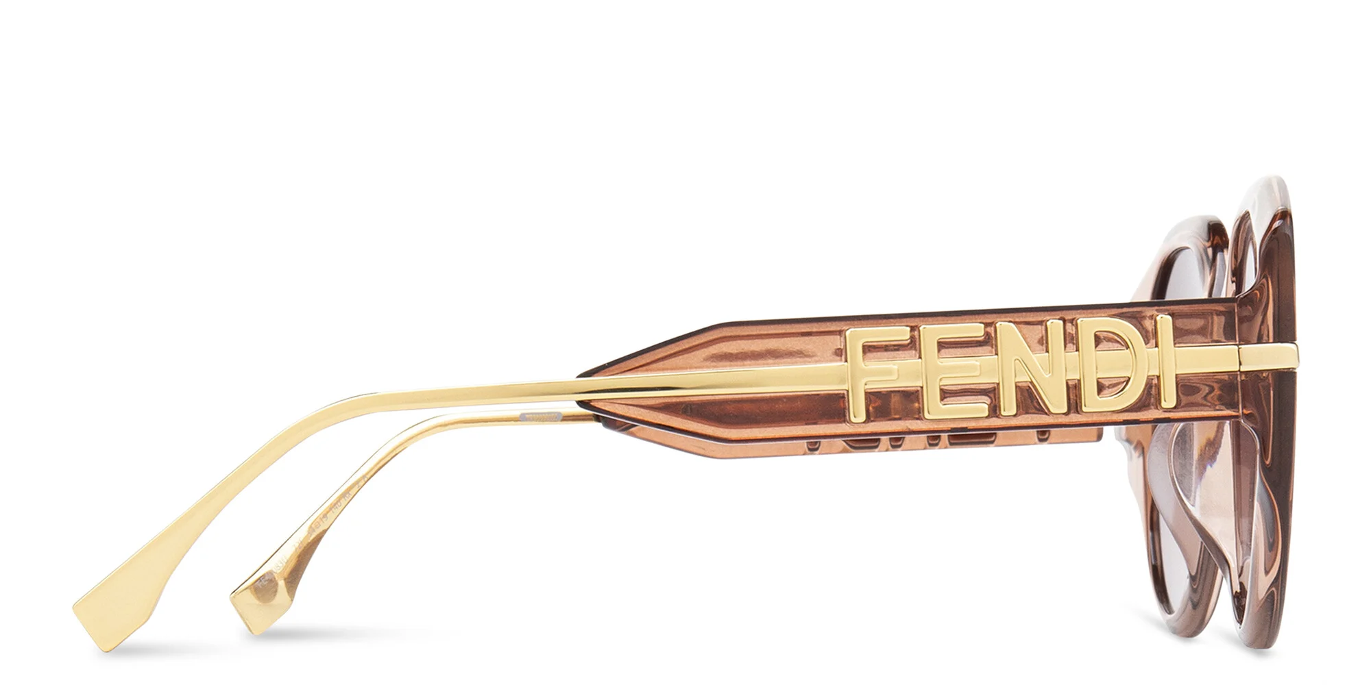 Shop FENDI Fendigraphy Oversized Oval Sunglasses in Transparent Pink online.