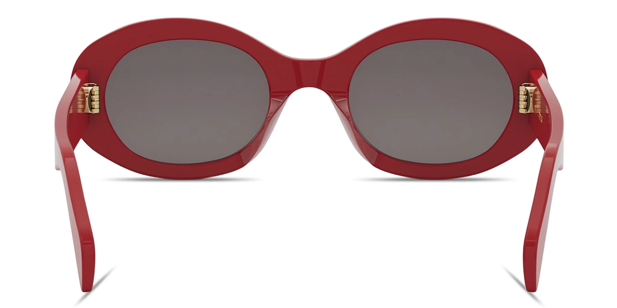 Shop CELINE Triomphe Oval Sunglasses in Red online.