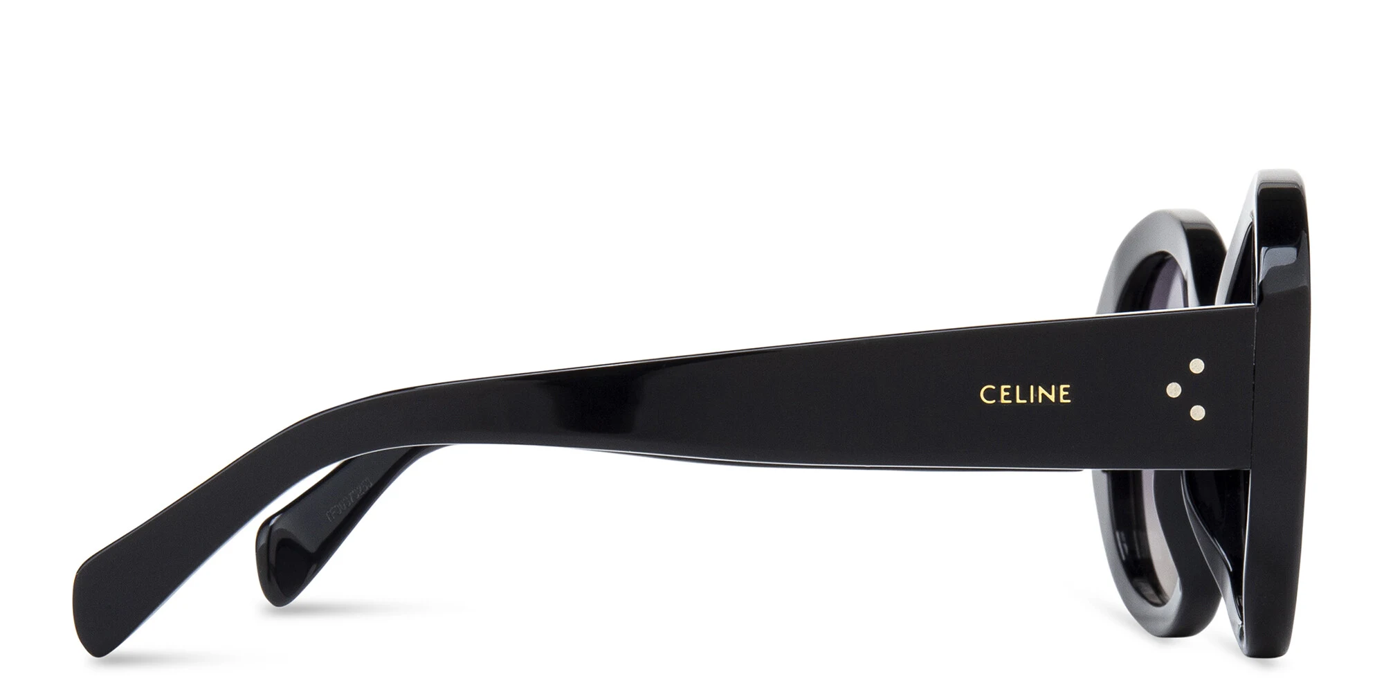 Shop CELINE CELINE 3 Dots Round Sunglasses in Black online.