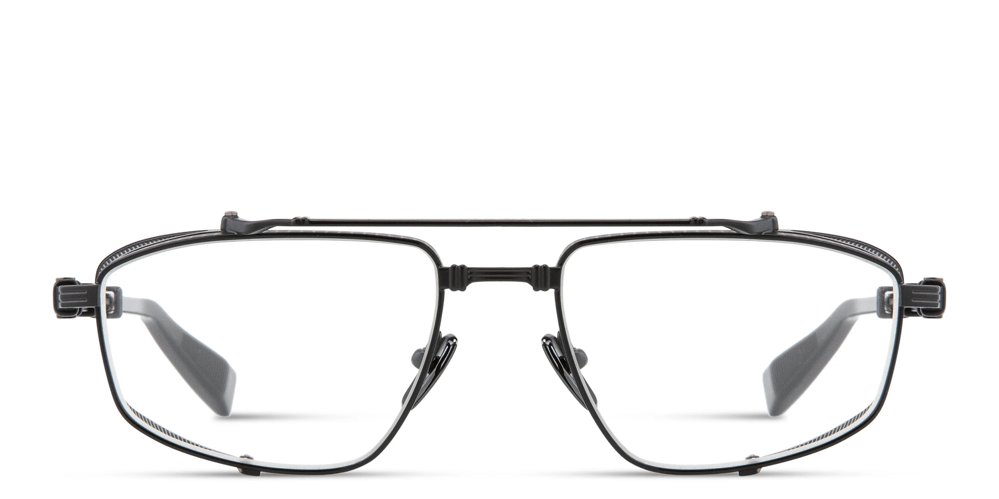 Shop BALMAIN Unisex Wide Aviator Eyeglasses in Black online.