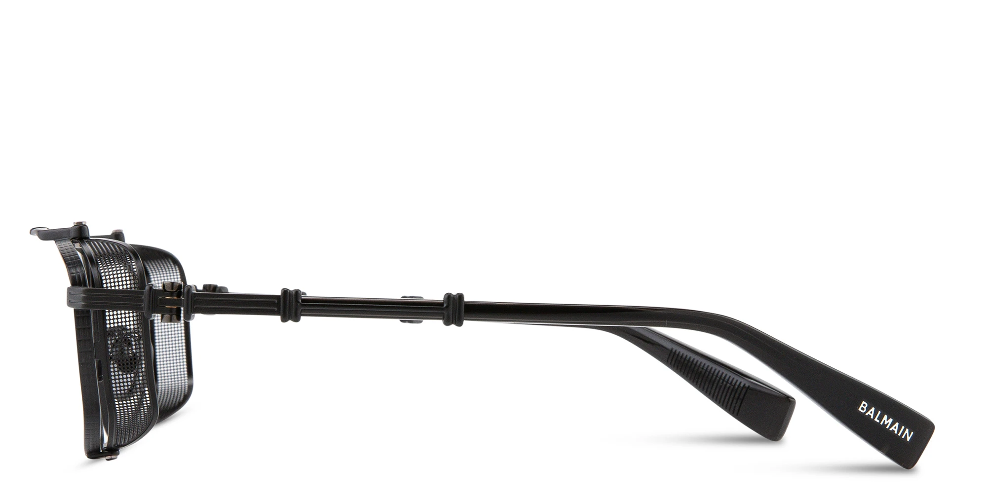 Shop BALMAIN Unisex Wide Aviator Eyeglasses in Black online.