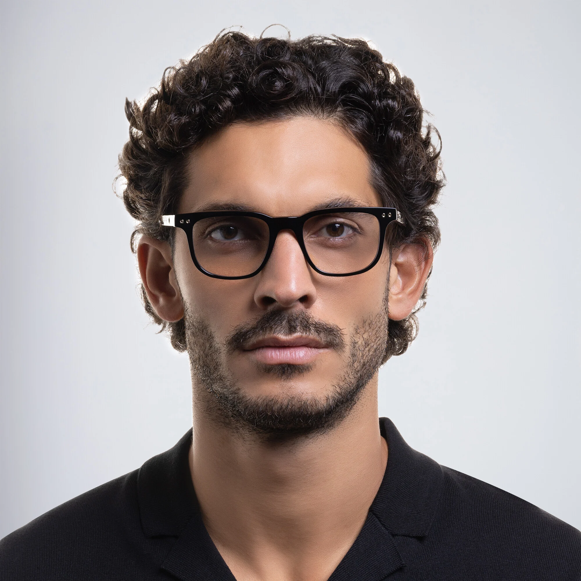 Shop MONTBLANC Square Eyeglasses in Black online.