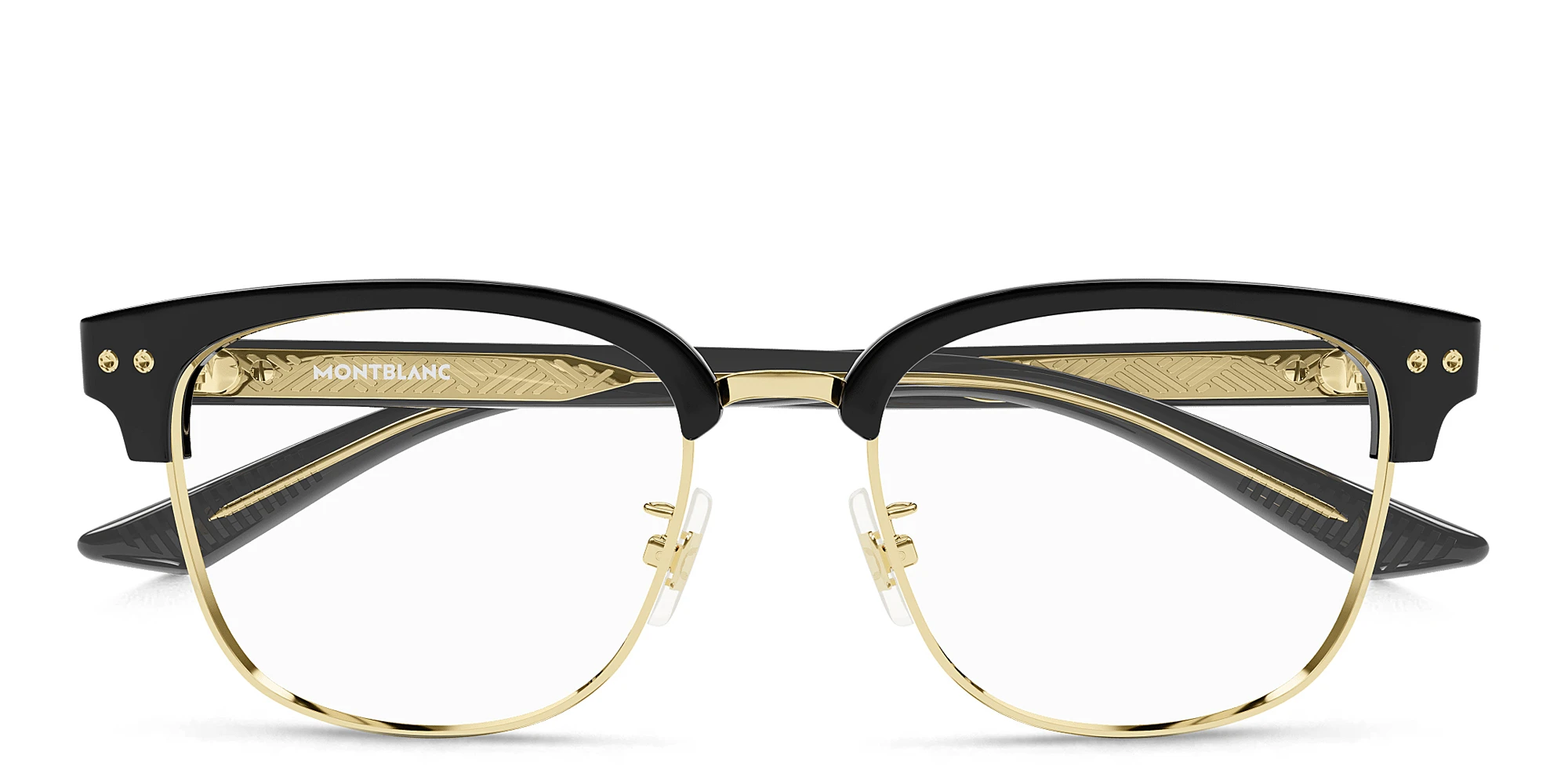 Shop MONTBLANC Square Eyeglasses in Black online.