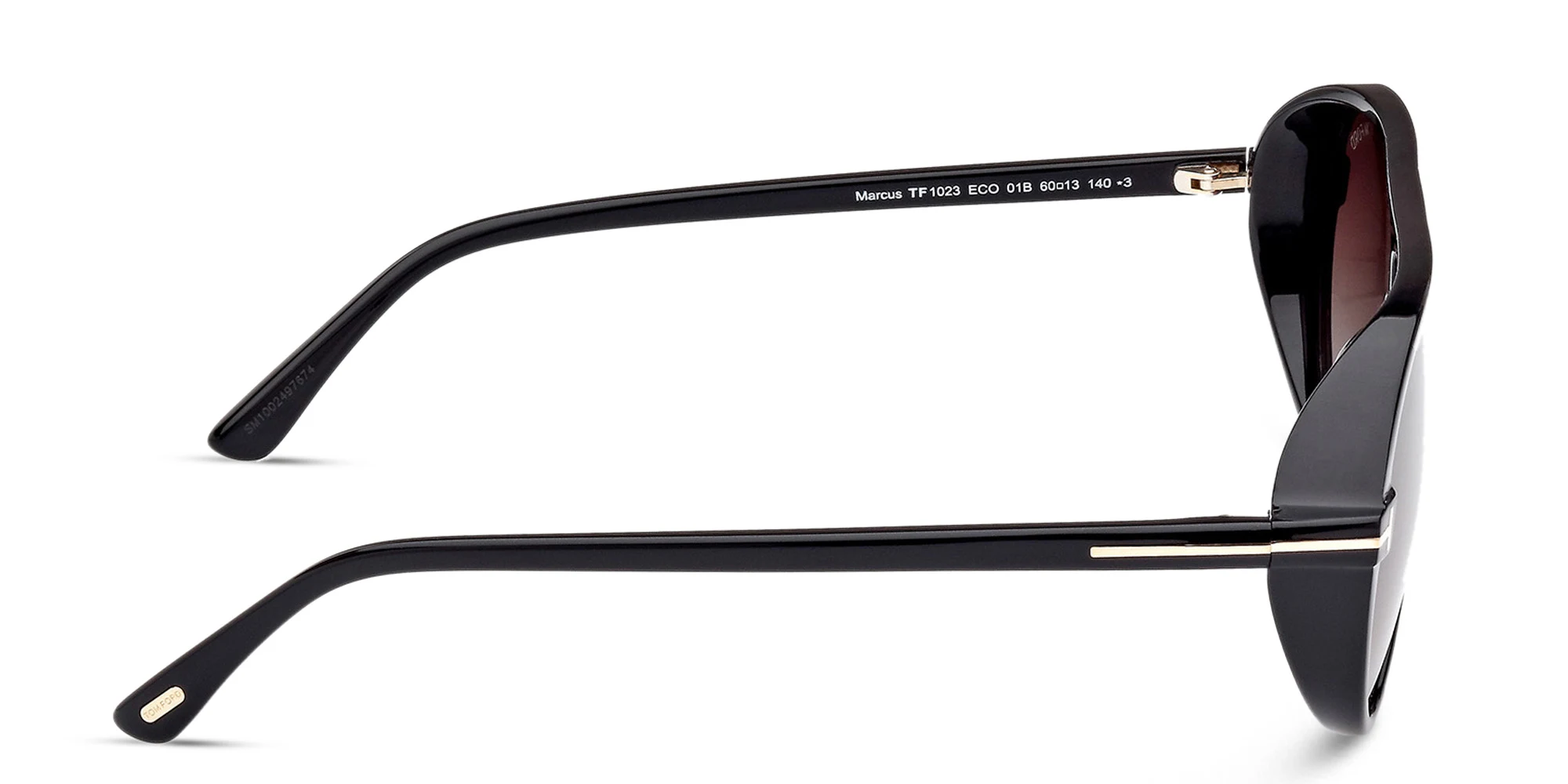 Shop TOM FORD Marcus Pilot Sunglasses in Shiny Black online.