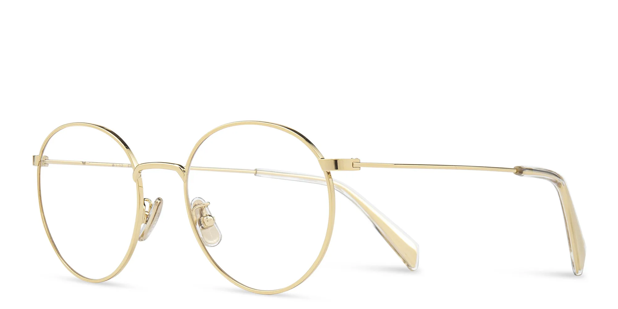 Shop CELINE Metal Round Eyeglasses in Gold online.