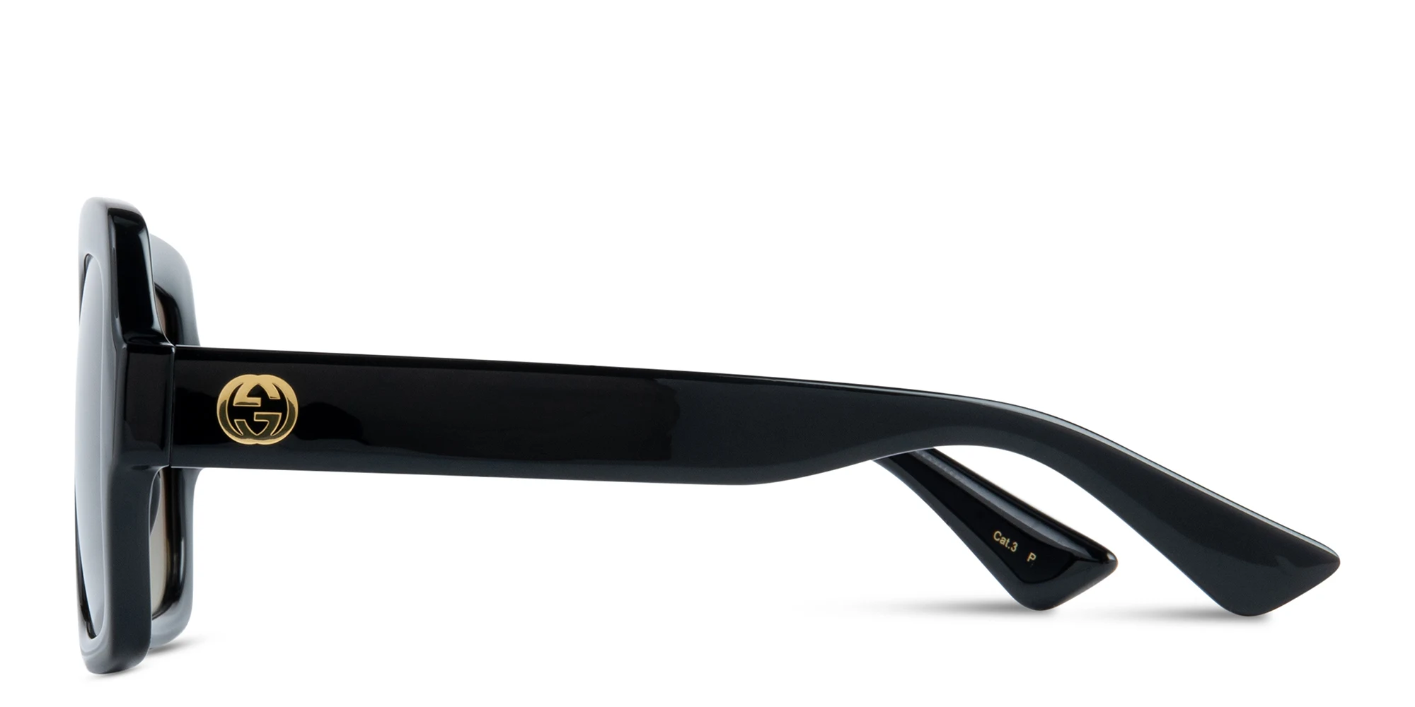 Shop GUCCI Oversized Square Sunglasses in Black online.