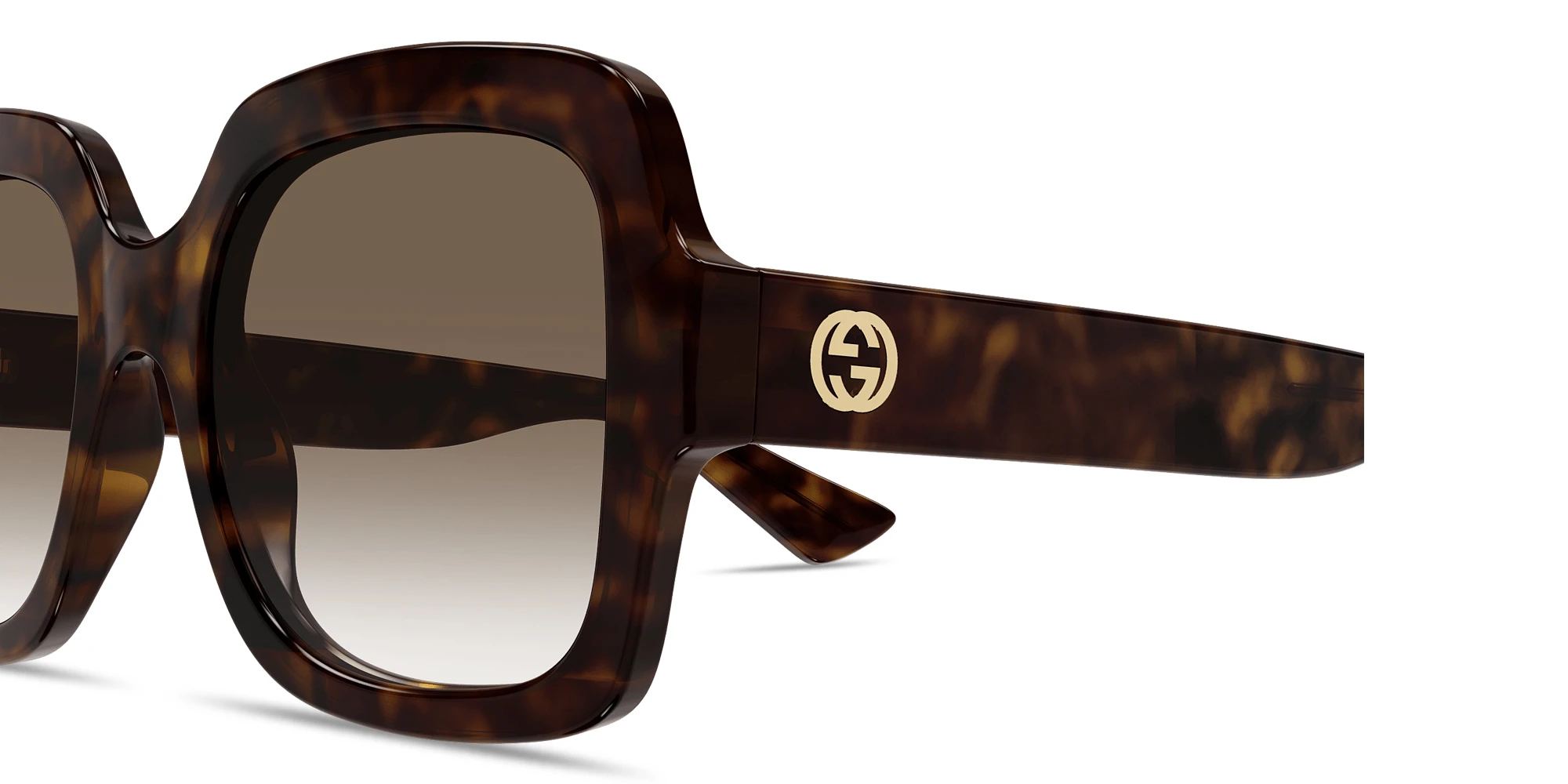Shop GUCCI Interlocking G Oversized Square Sunglasses in Dark Havana online.