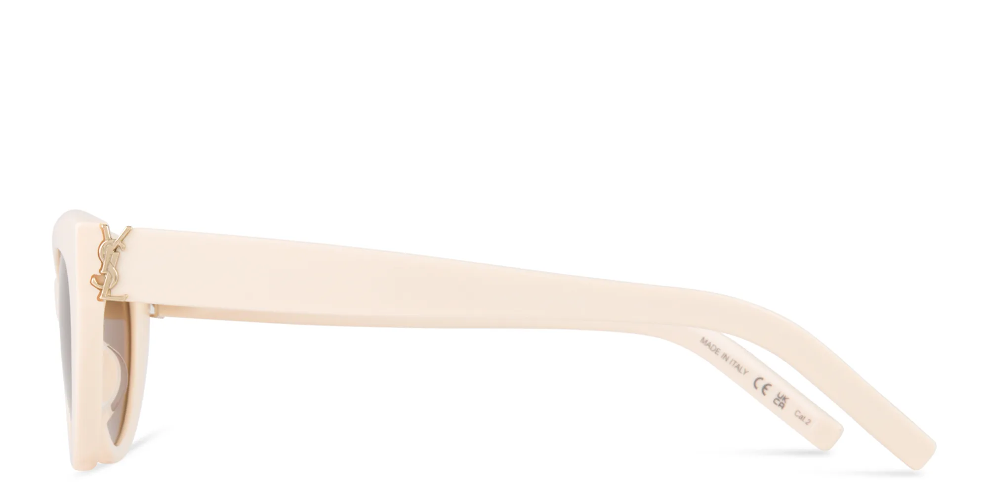 Shop SAINT LAURENT Cat-Eye Sunglasses in Beige online.