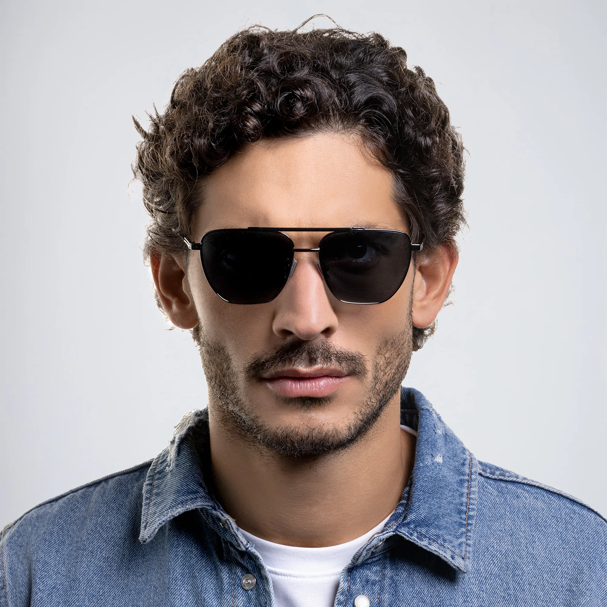 Shop BOTTEGA VENETA Aviator Sunglasses in Gunmetal online.