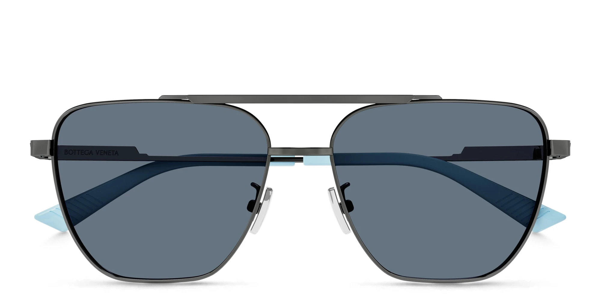 Shop BOTTEGA VENETA Aviator Sunglasses in Gunmetal online.