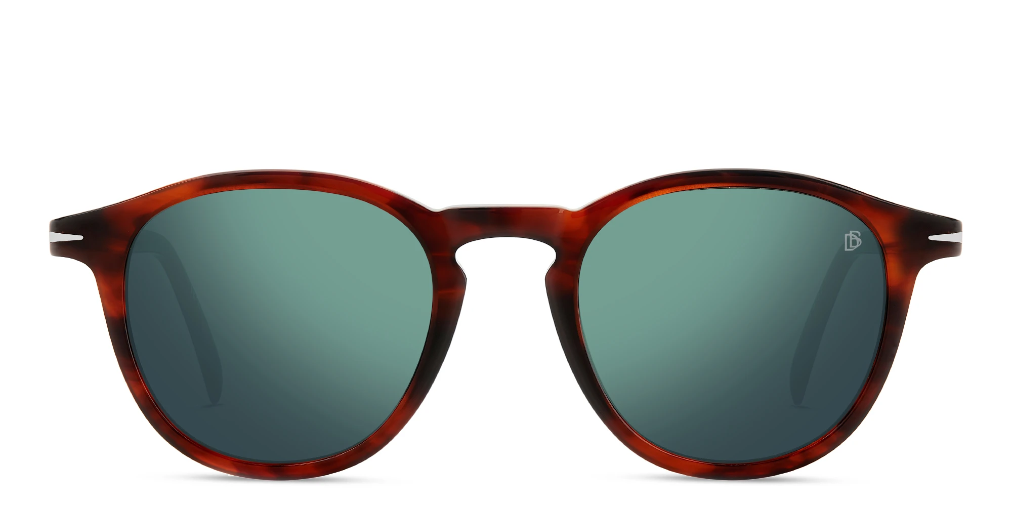 Shop DAVID BECKHAM Round Sunglasses in Brown Horn online.