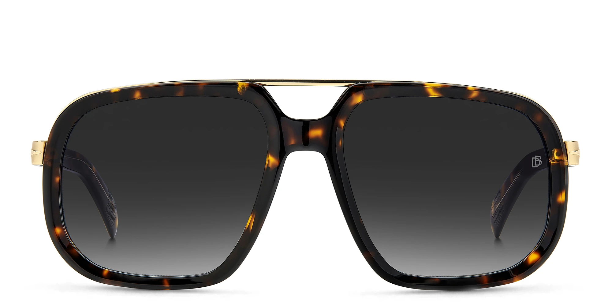 Shop DAVID BECKHAM Aviator Sunglasses in Havana Gold online.