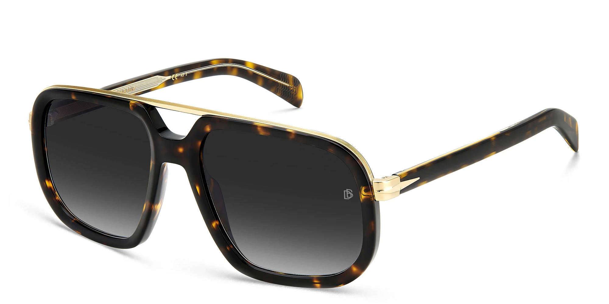 Shop DAVID BECKHAM Aviator Sunglasses in Havana Gold online.