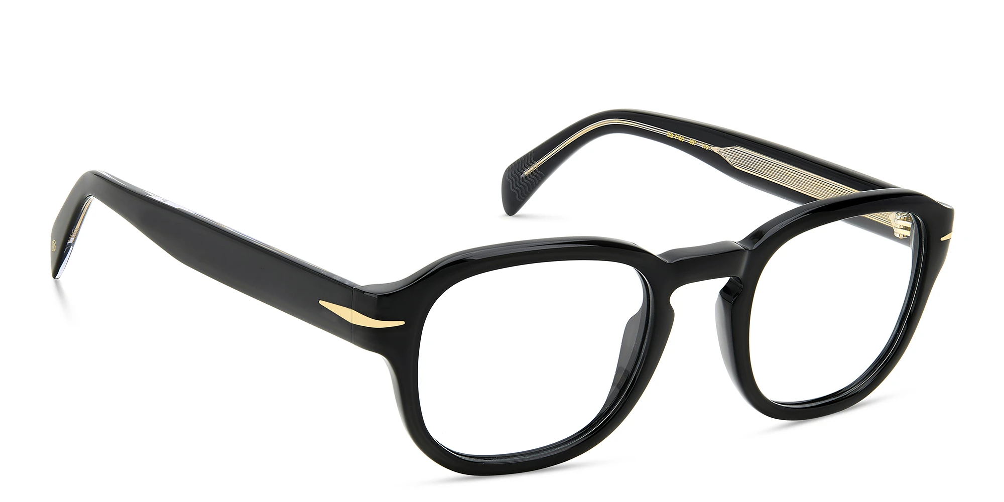 Shop DAVID BECKHAM Rectangle Eyeglasses in Black online.